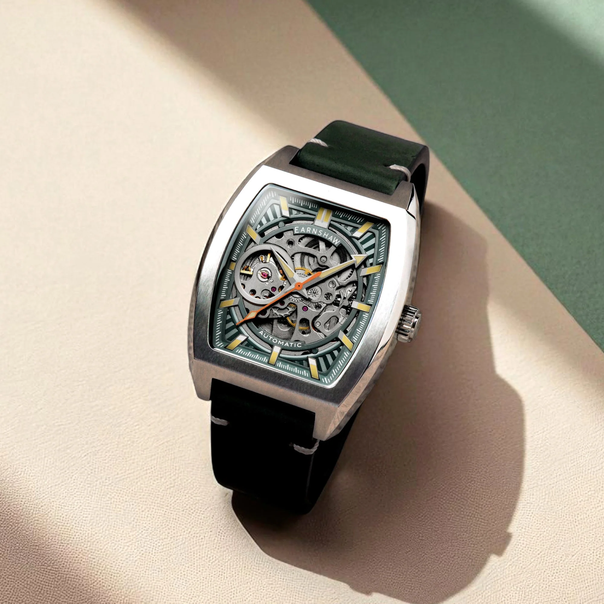 Heritage Wellington Skeleton Automatic Green / Genuine Leather | Green Dial - Image 3