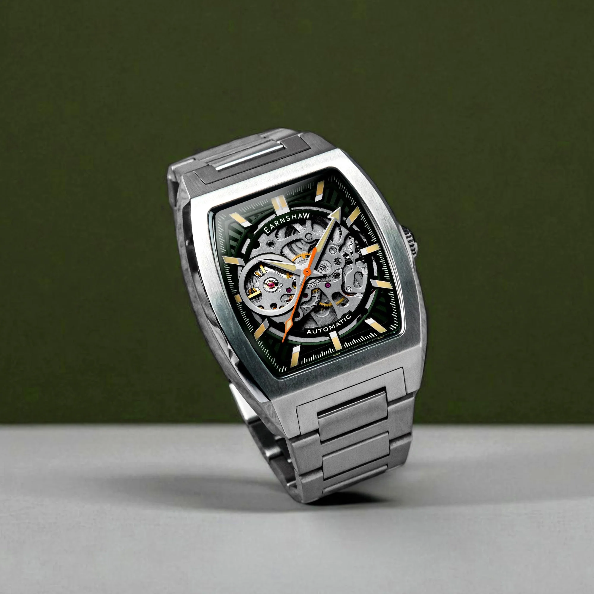 Heritage Wellington Skeleton Automatic Green / Stainless Steel | Green Dial - Image 3