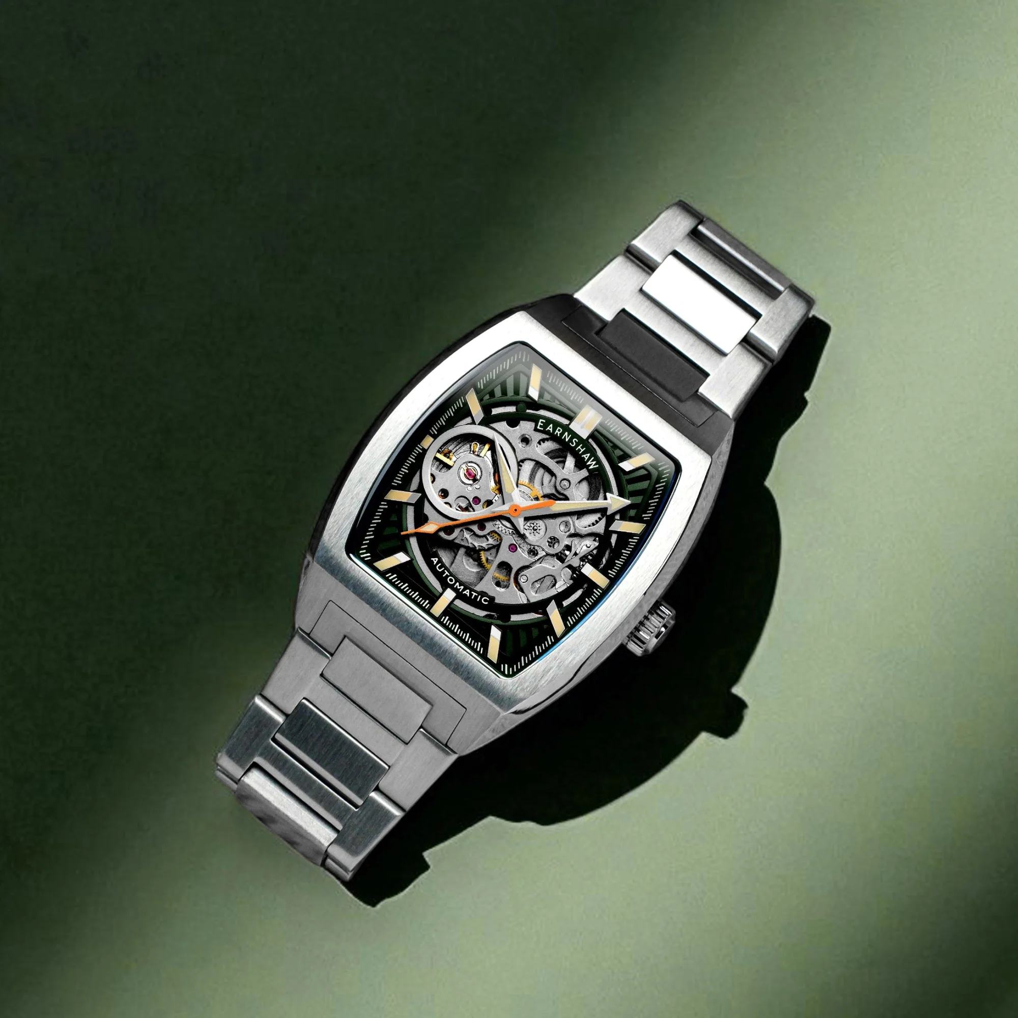 Heritage Wellington Skeleton Automatic Green / Stainless Steel | Green Dial - Image 4