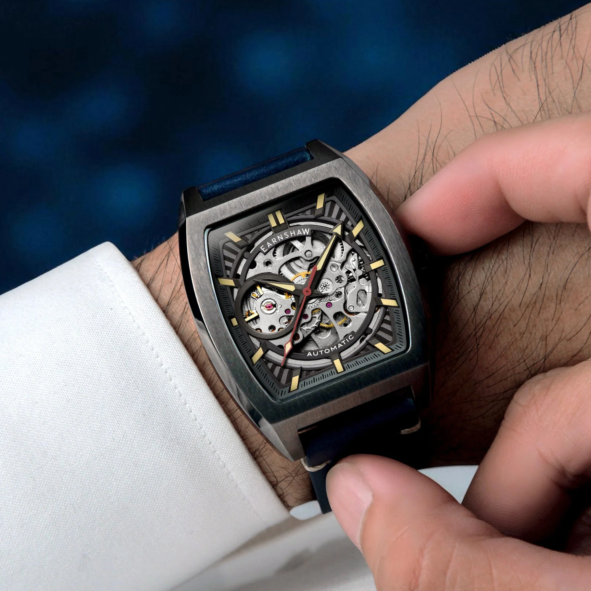 Heritage Wellington Skeleton Automatic Grey / Genuine Leather Grey Dial - Image 2