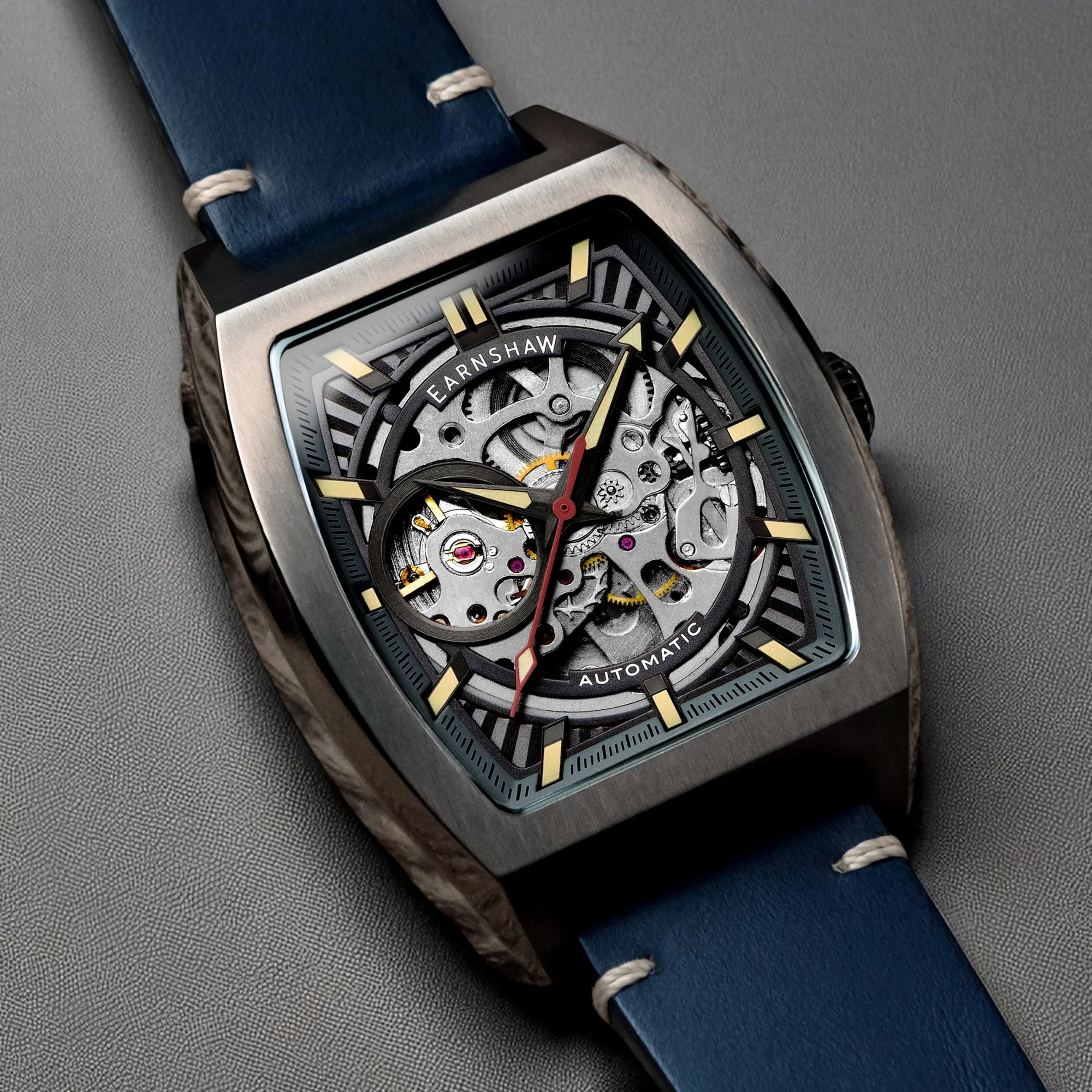 Heritage Wellington Skeleton Automatic Grey / Genuine Leather Grey Dial - Image 3
