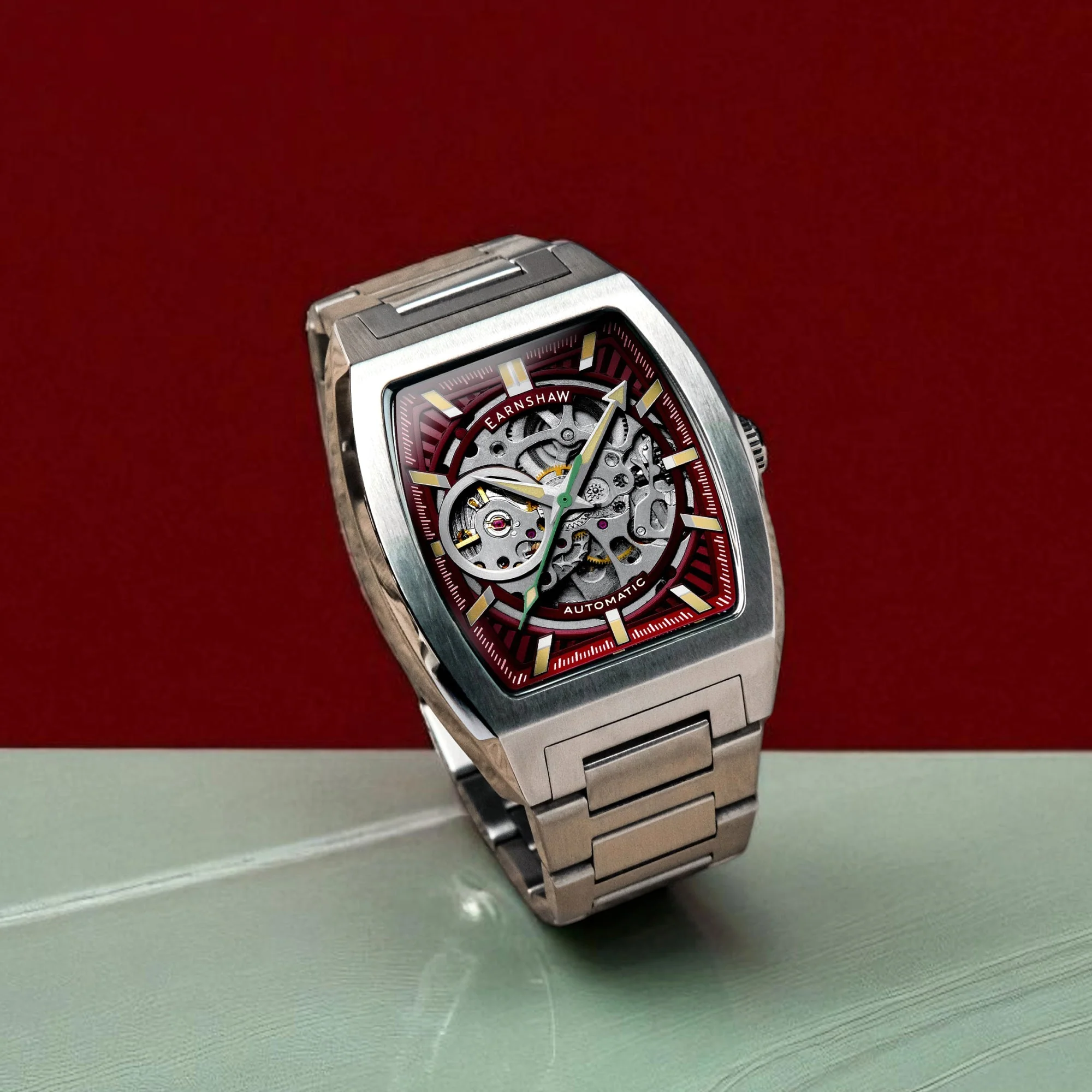 Heritage Wellington Skeleton Automatic Red / Stainless Steel | Red Dial - Image 3