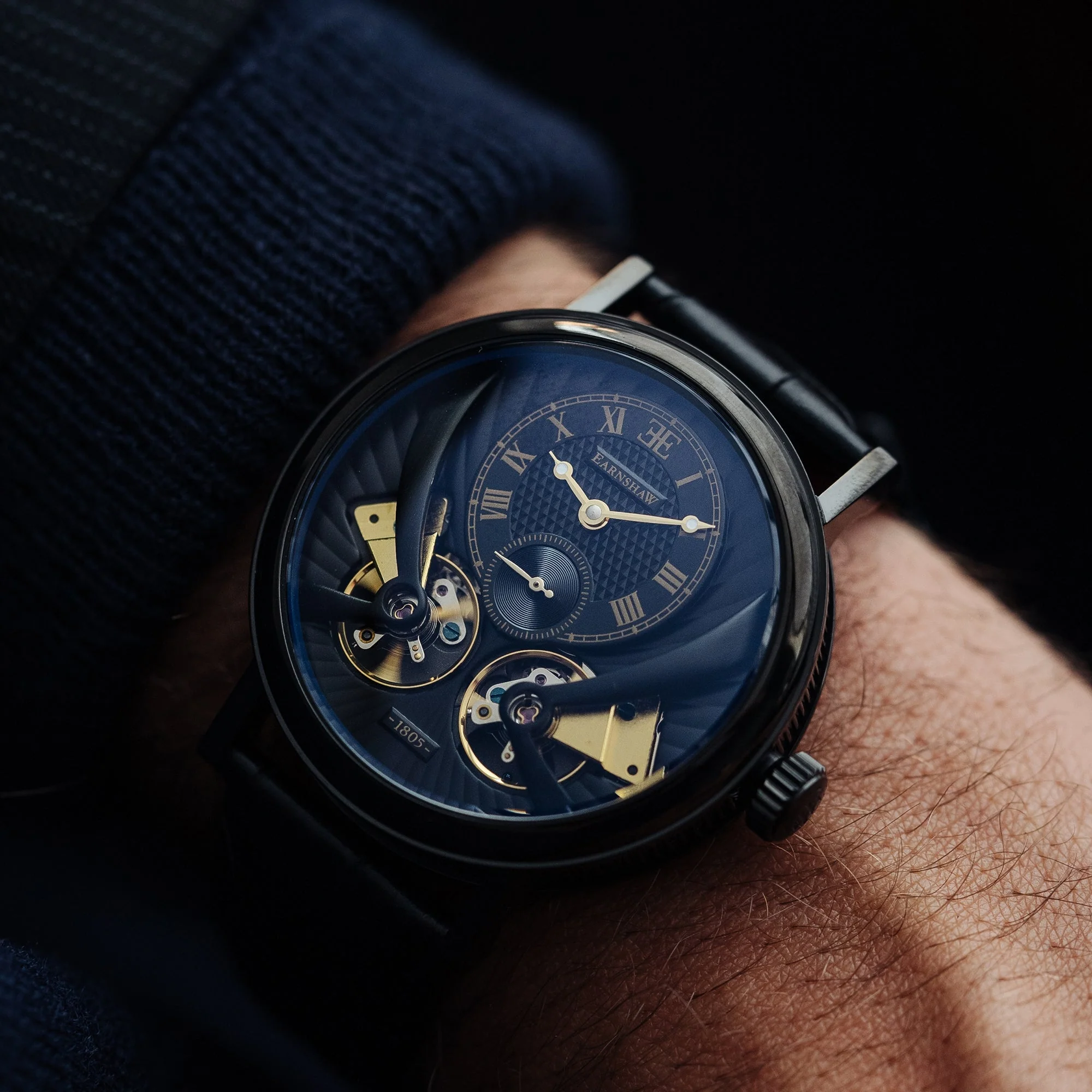Thomas Earnshaw Beaufort Anatolia Automatic Black / Leather | Black Dial - Image 2