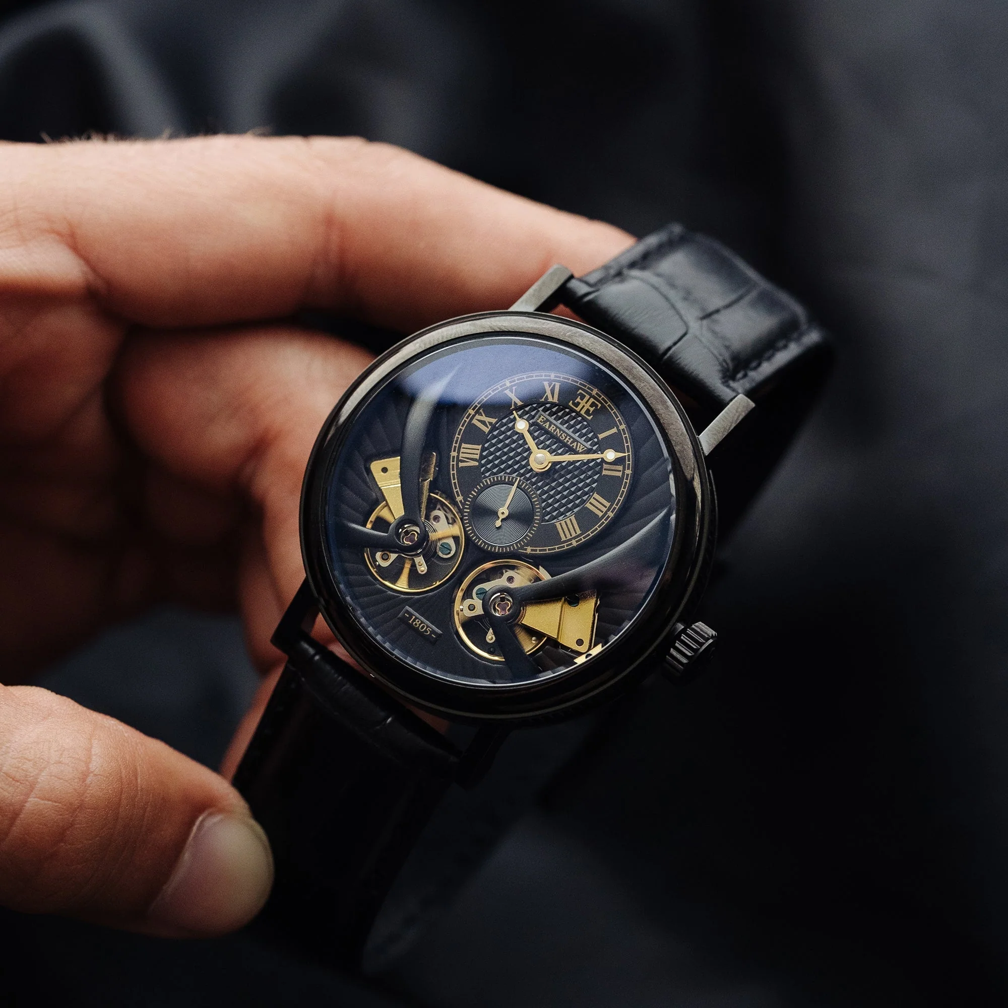 Thomas Earnshaw Beaufort Anatolia Automatic Black / Leather | Black Dial - Image 3