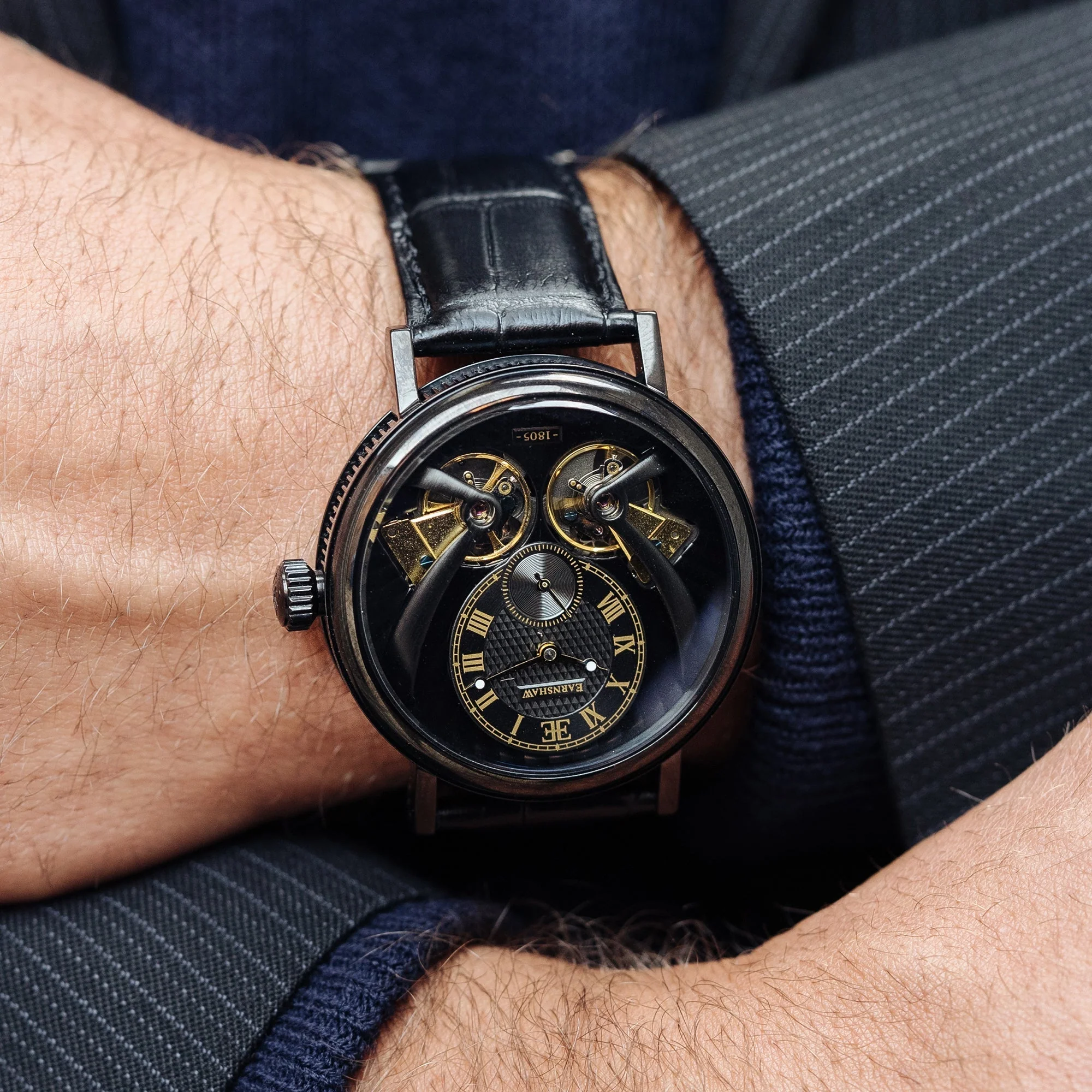 Thomas Earnshaw Beaufort Anatolia Automatic Black / Leather | Black Dial - Image 4