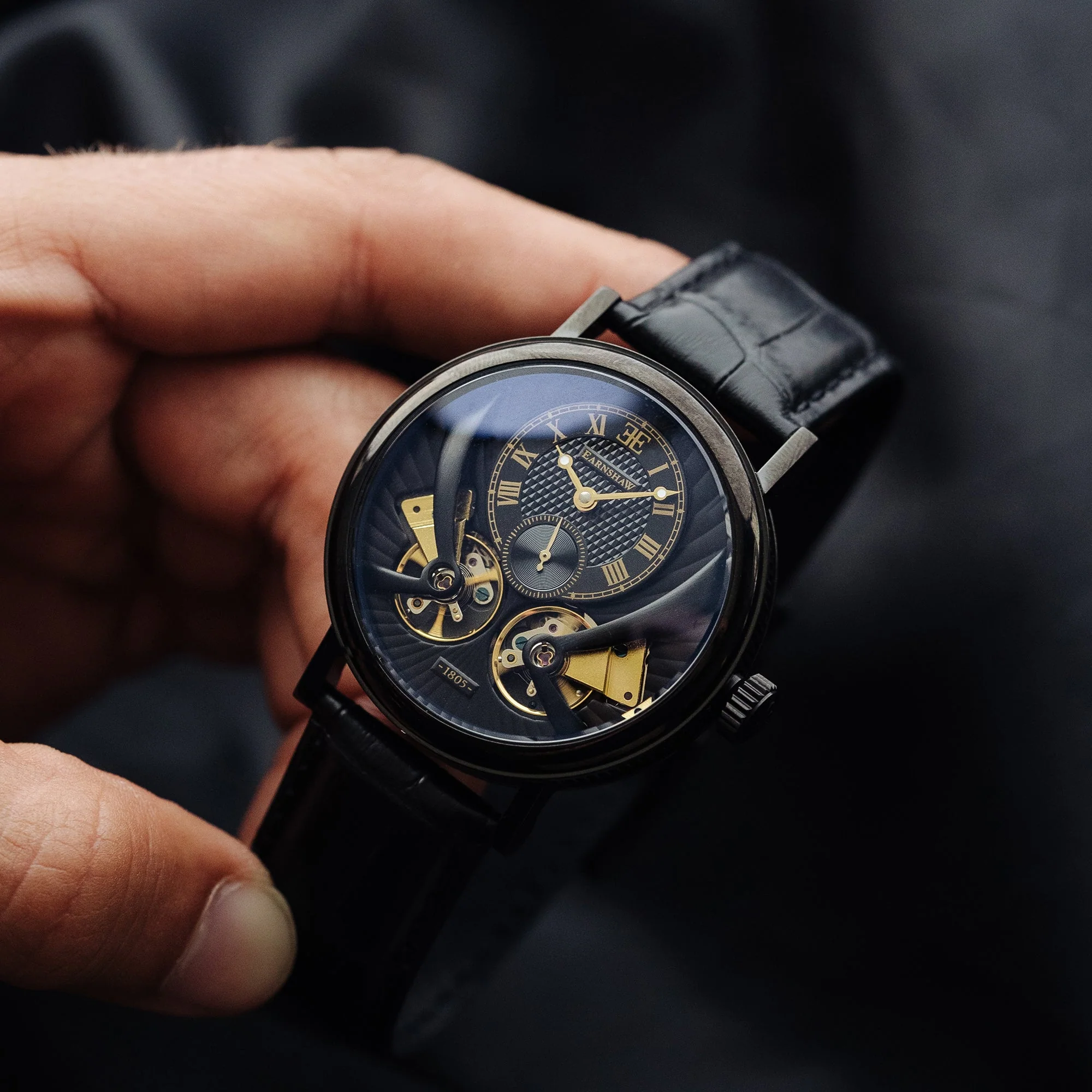 Thomas Earnshaw Beaufort Anatolia Automatic Black / Leather | Black Dial - Image 7