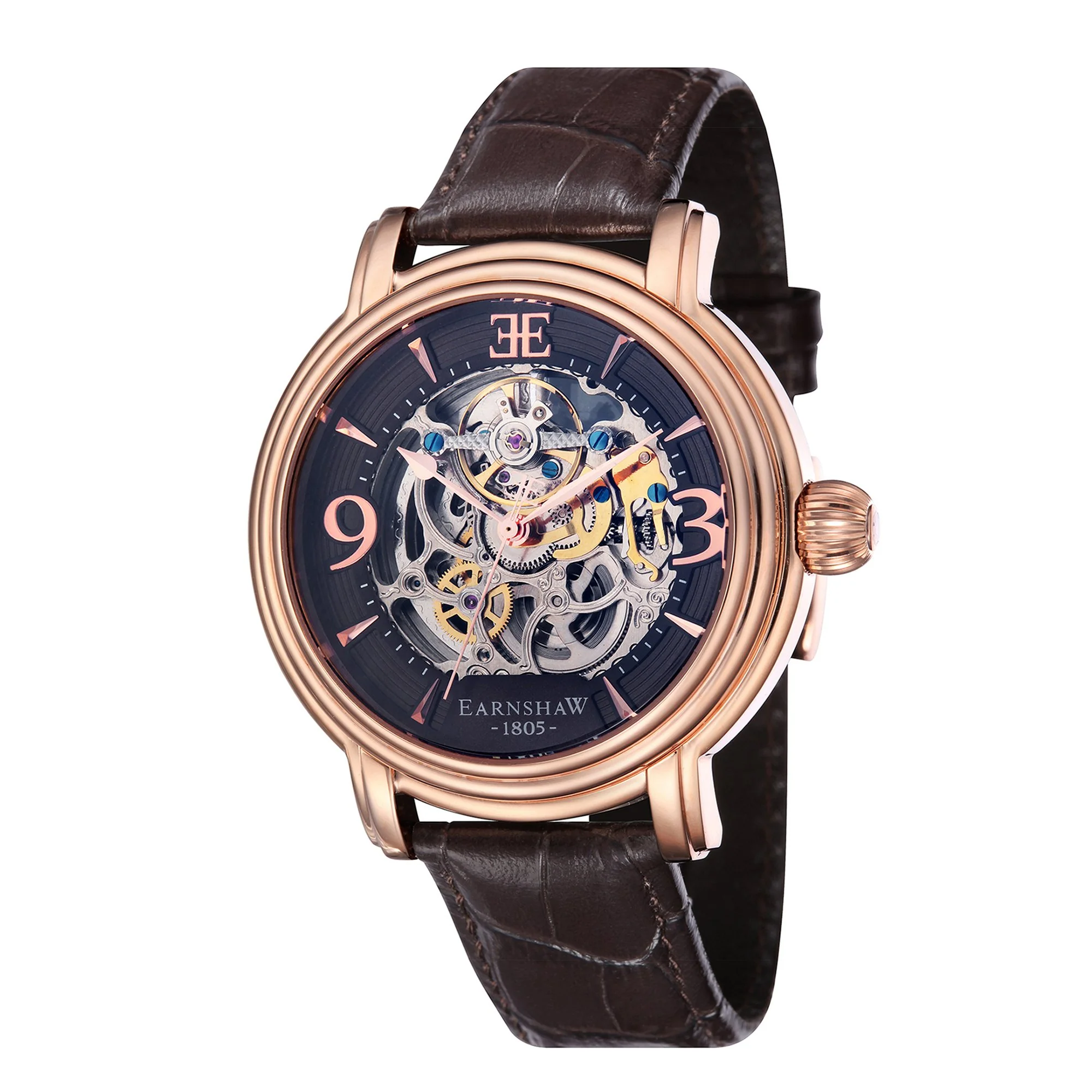 Longcase Automatic Skeleton Watch Brown / Genuine leather strap | Brown Dial - Image 18