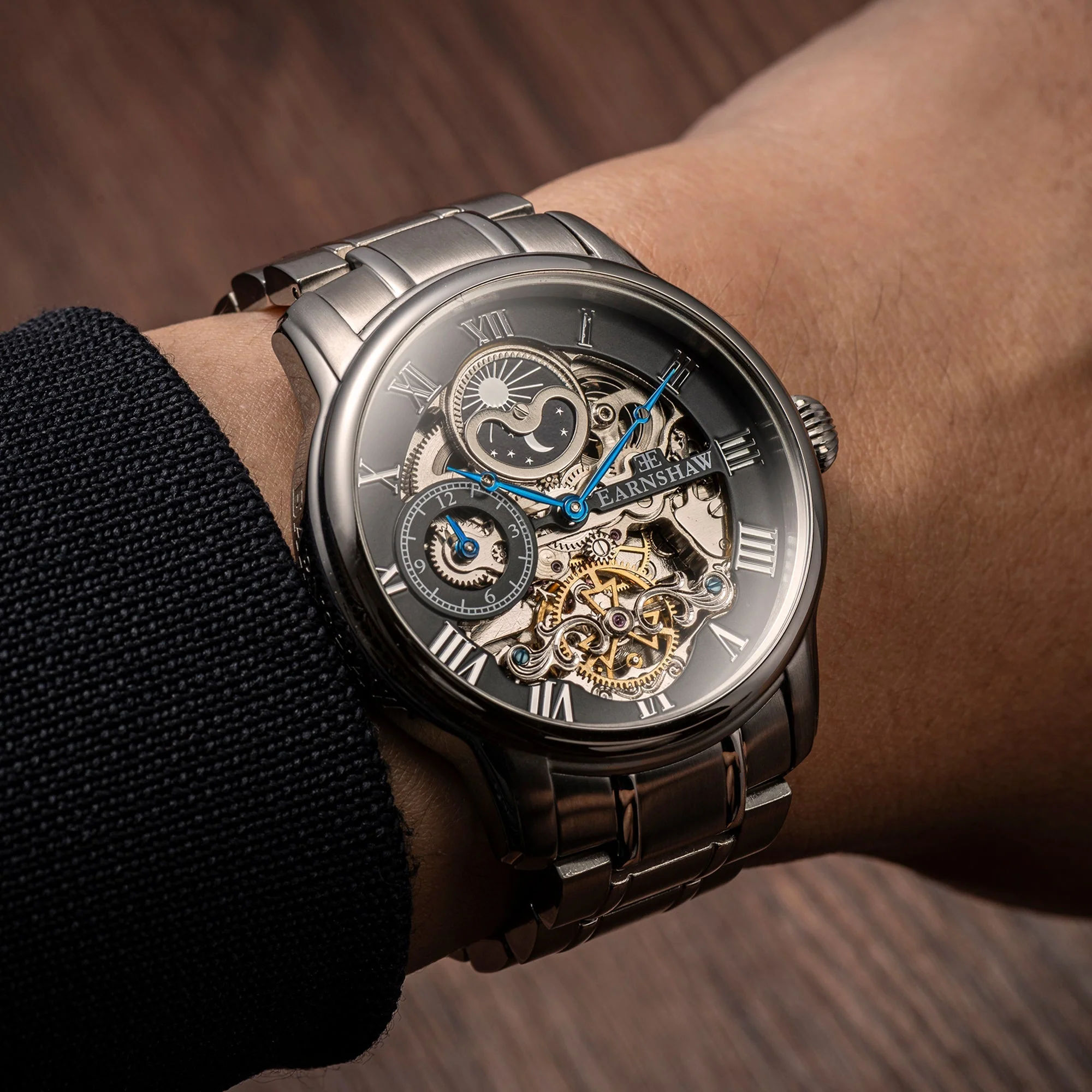 Longitude Automatic Skeleton Watch Grey & Stainless Steel / Solid bracelet Gray Dial - Image 2