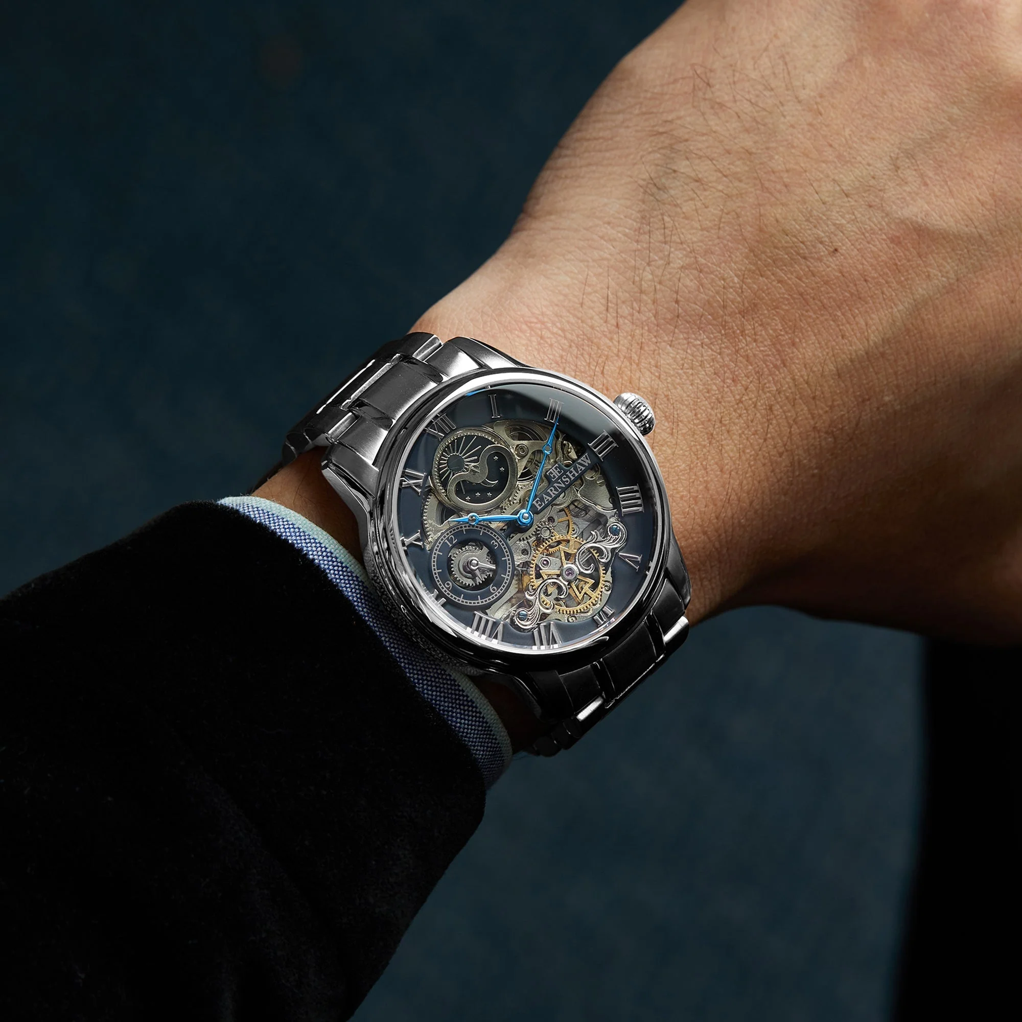 Longitude Automatic Skeleton Watch Grey & Stainless Steel / Solid bracelet Gray Dial - Image 3
