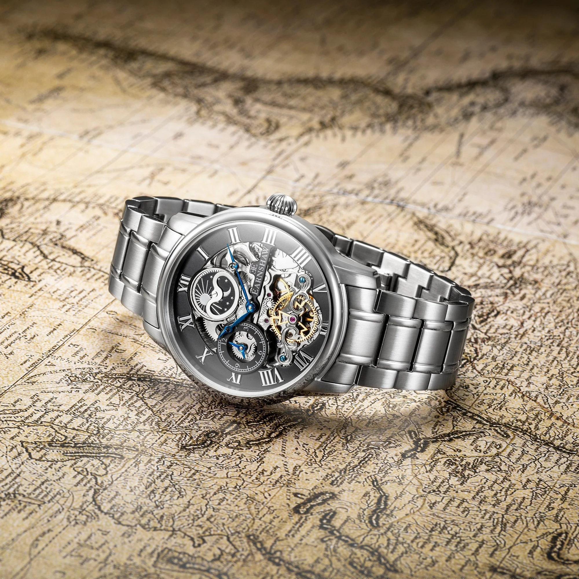 Longitude Automatic Skeleton Watch Grey & Stainless Steel / Solid bracelet Gray Dial - Image 4