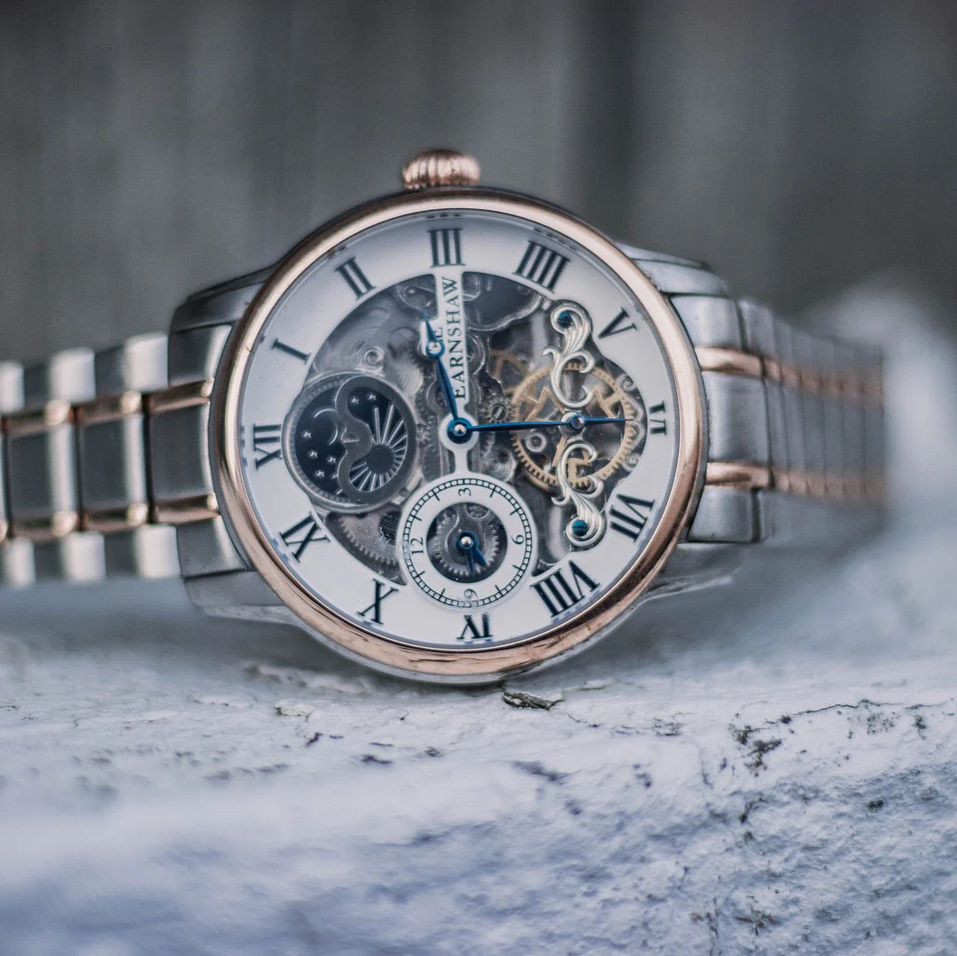 Longitude Automatic Skeleton Watch White & Two Tones Ionic Plating / Solid bracelet | White Dial - Image 2