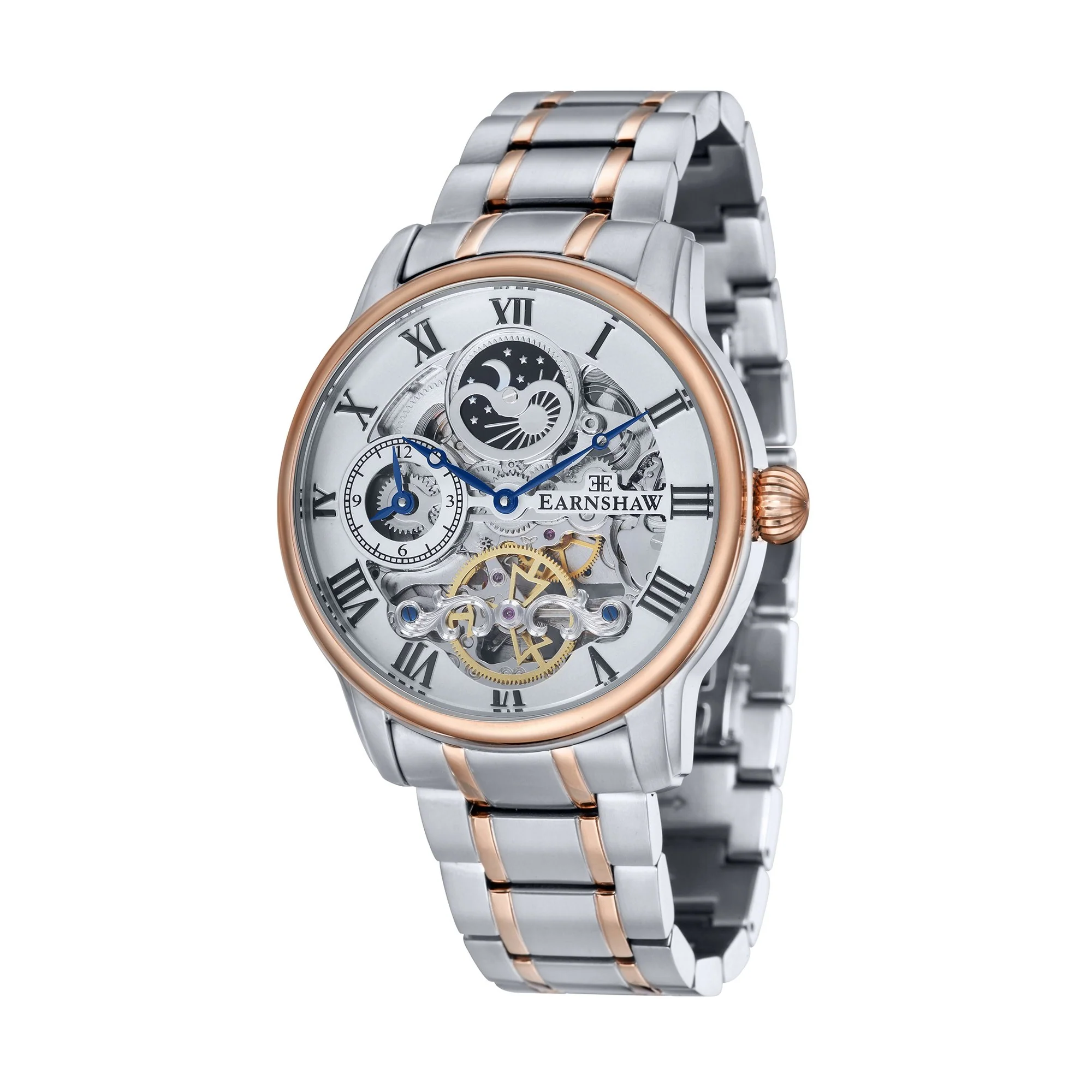 Longitude Automatic Skeleton Watch White & Two Tones Ionic Plating / Solid bracelet | White Dial - Image 5