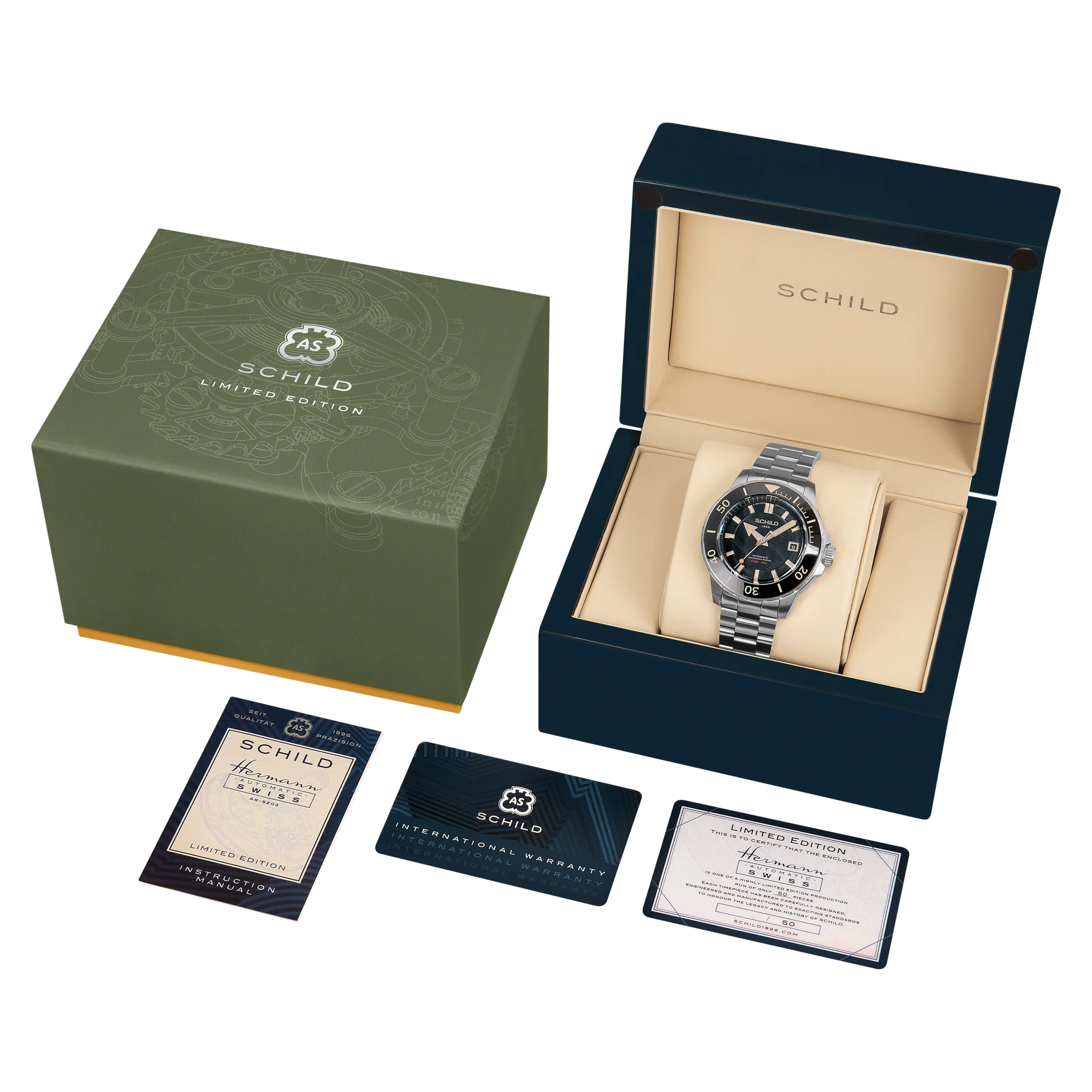 Hermann Swiss Automatic Limited Edition Watch Winder Set Black / Stainless Steel | Black Dial - Image 3