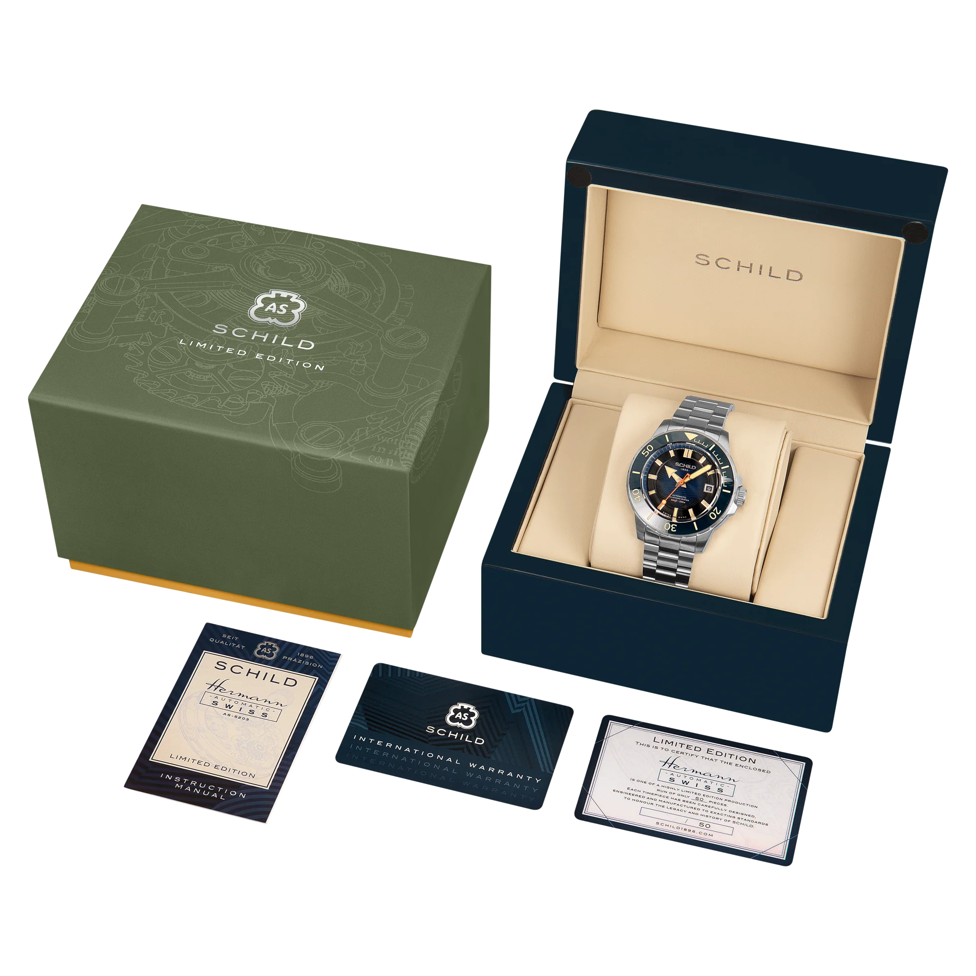 Hermann Swiss Automatic Limited Edition Watch Winder Set Blue / Stainless Steel | Blue Dial - Image 5