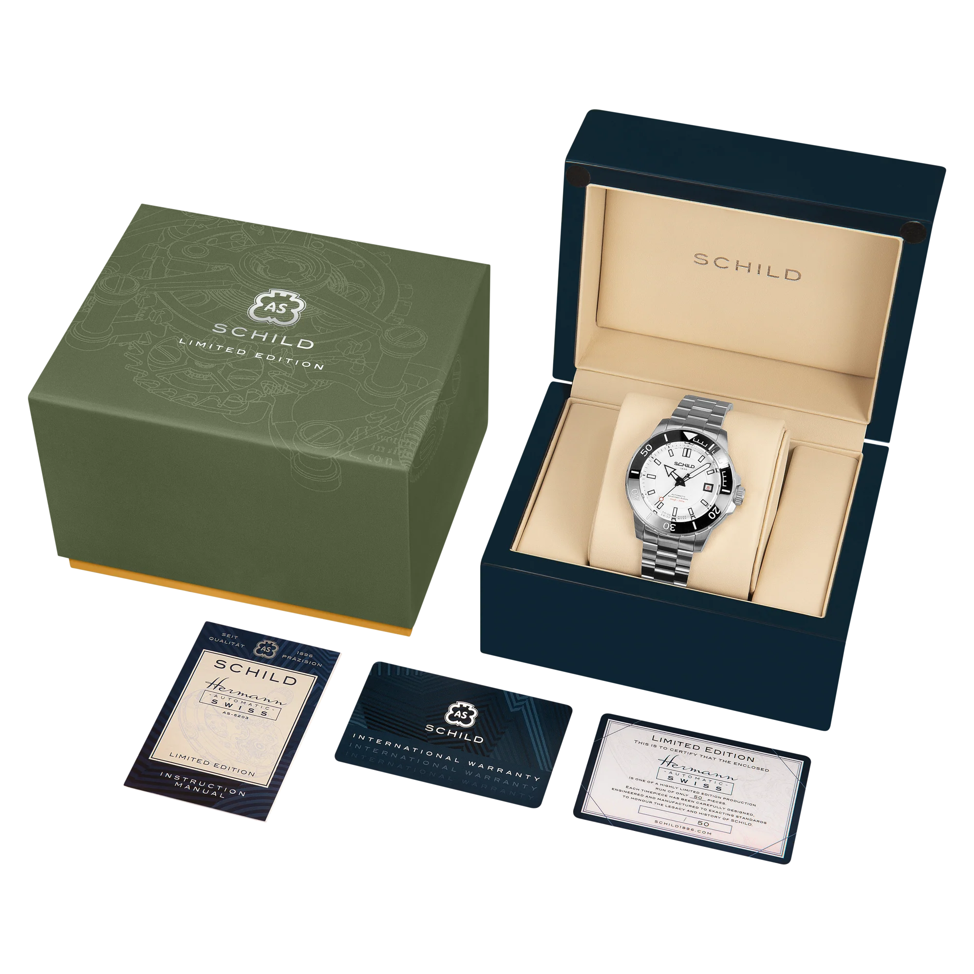 Hermann Swiss Automatic Limited Edition Watch Winder Set White / Stainless Steel | White Dial - Image 5