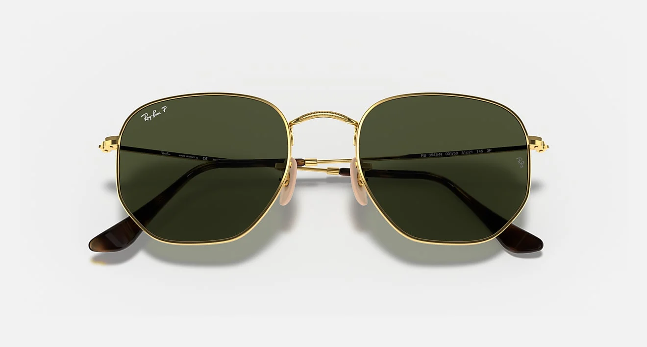 HEXAGONAL FLAT LENSES UNISEX Gold / Green Polar |  Dial - Image 2