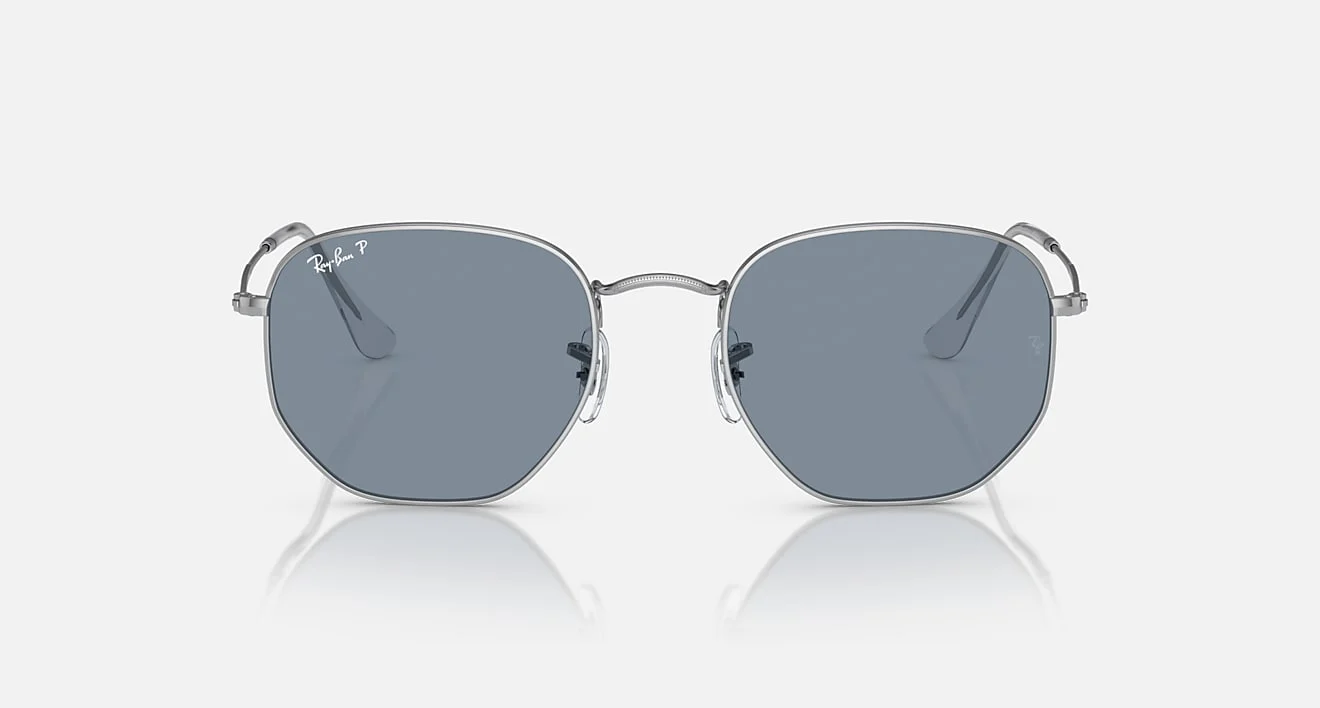 HEXAGONAL FLAT LENSES UNISEX Silver / Polar Blue |  Dial - Image 2