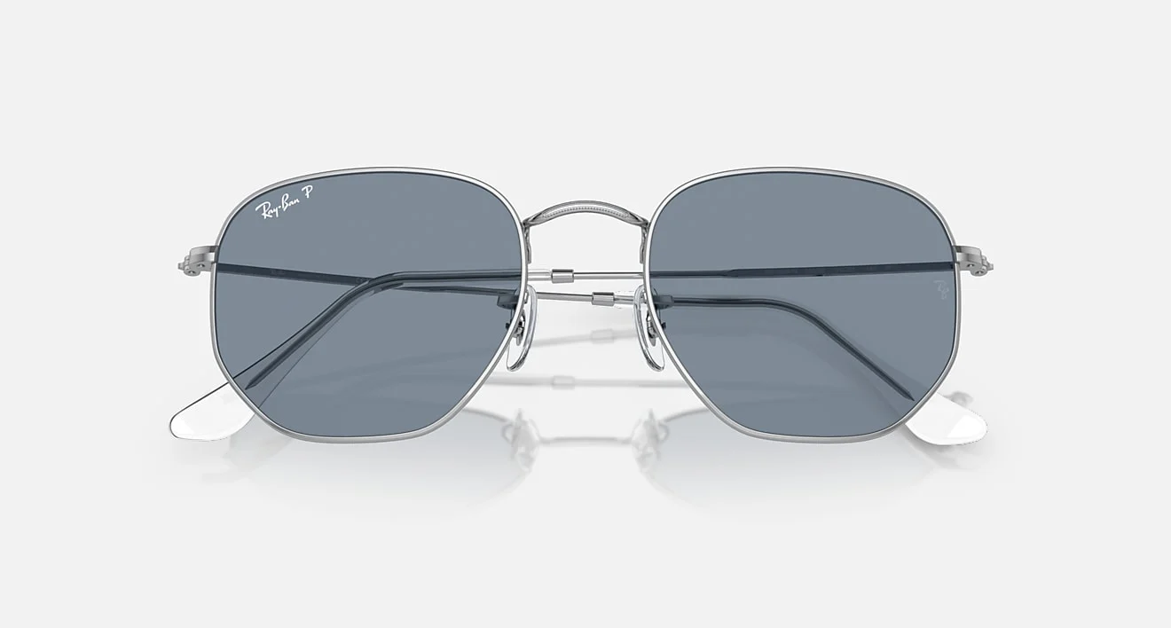 HEXAGONAL FLAT LENSES UNISEX Silver / Polar Blue |  Dial - Image 3
