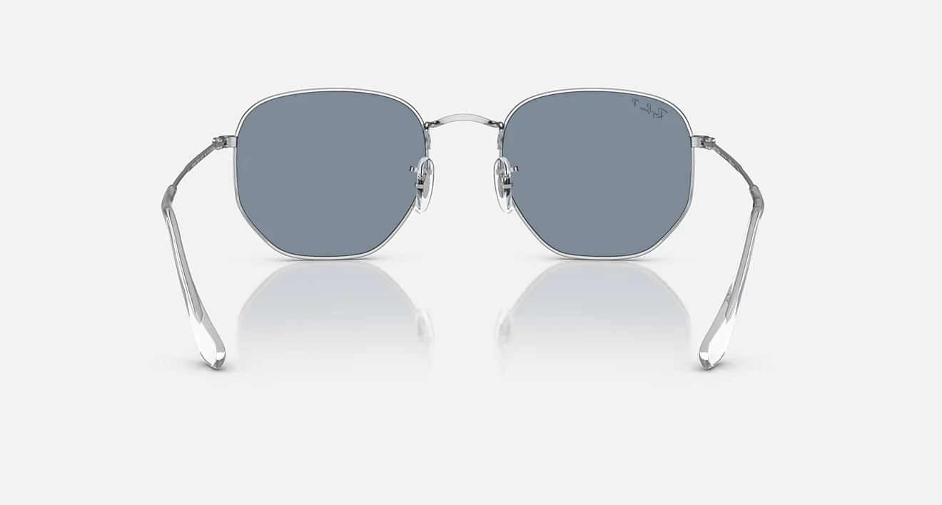 HEXAGONAL FLAT LENSES UNISEX Silver / Polar Blue |  Dial - Image 4
