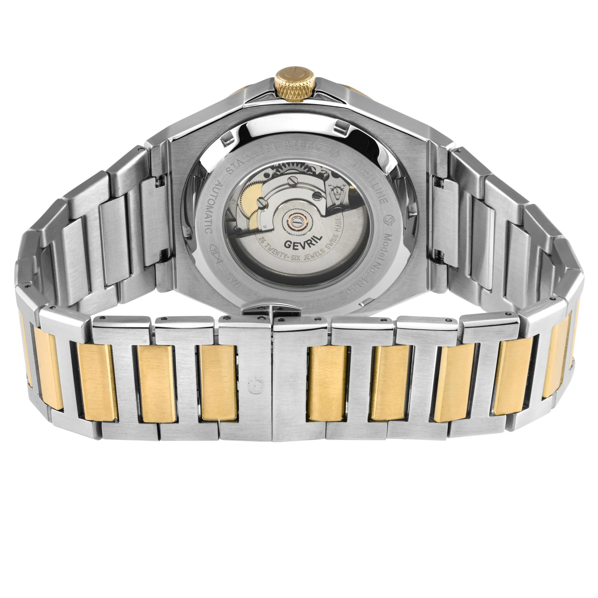 High Line Gevril High Line Swiss Made SW200 Automatic Black Bezel two tone IPYG watch | Black Dial - Image 2