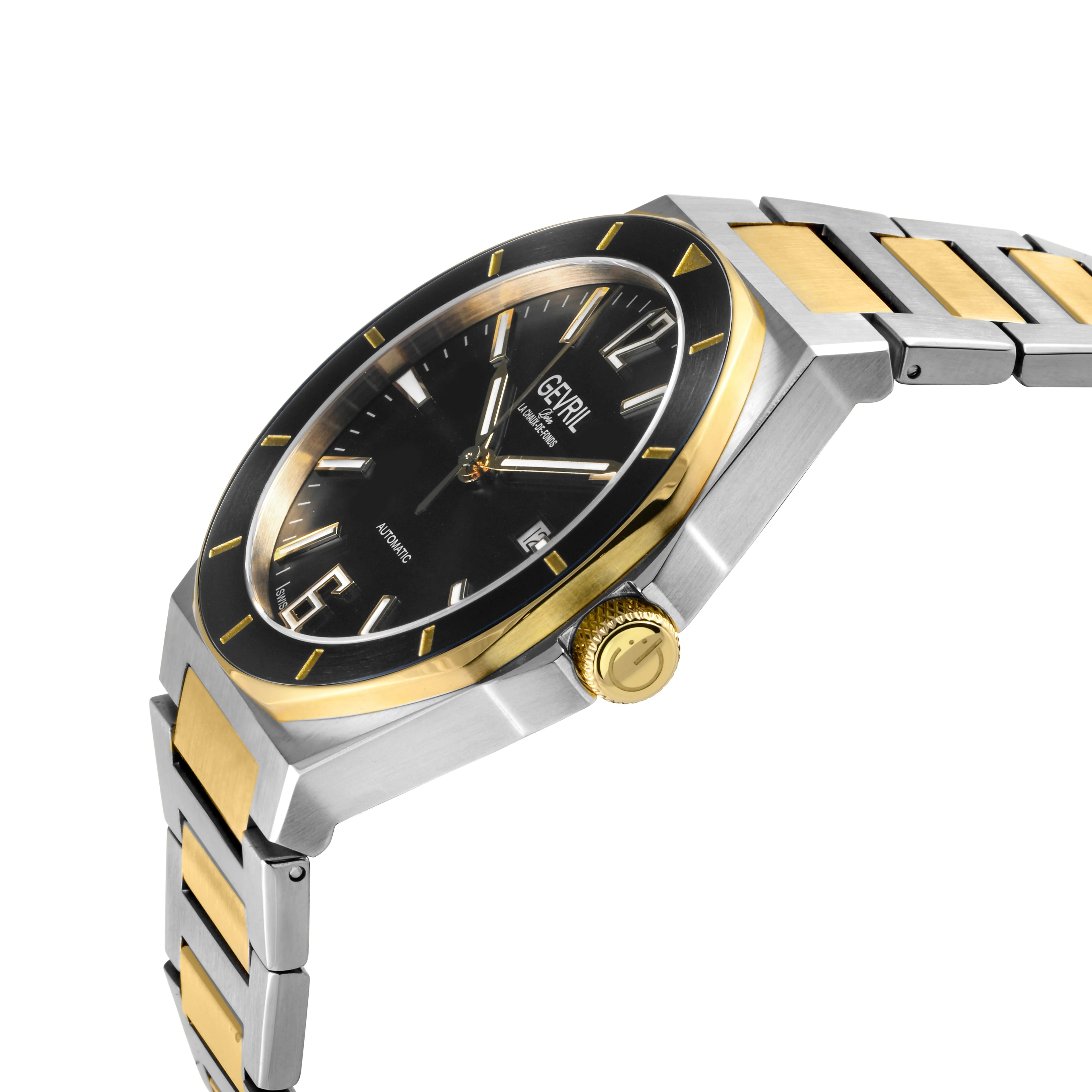 High Line Gevril High Line Swiss Made SW200 Automatic Black Bezel two tone IPYG watch | Black Dial - Image 3