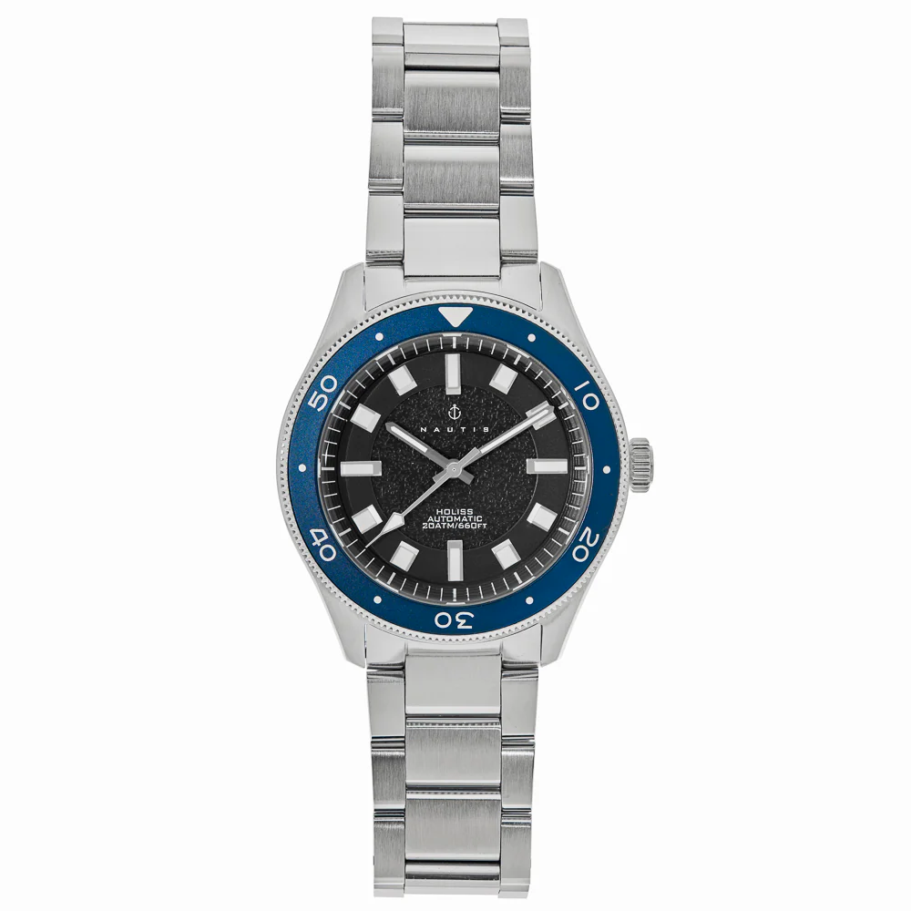 Holiss Automatic Diver Silver/Blue | Black Dial