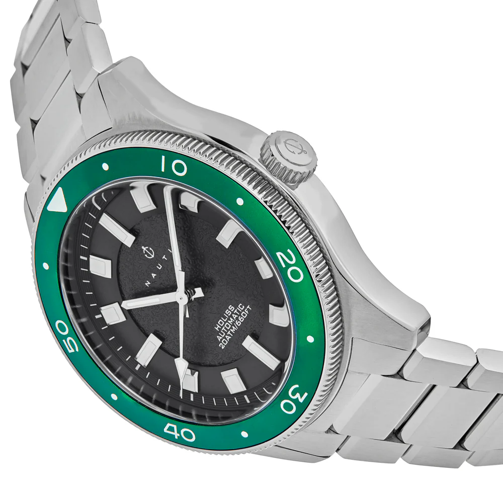 Holiss Automatic Diver Silver/Green | Black Dial - Image 2