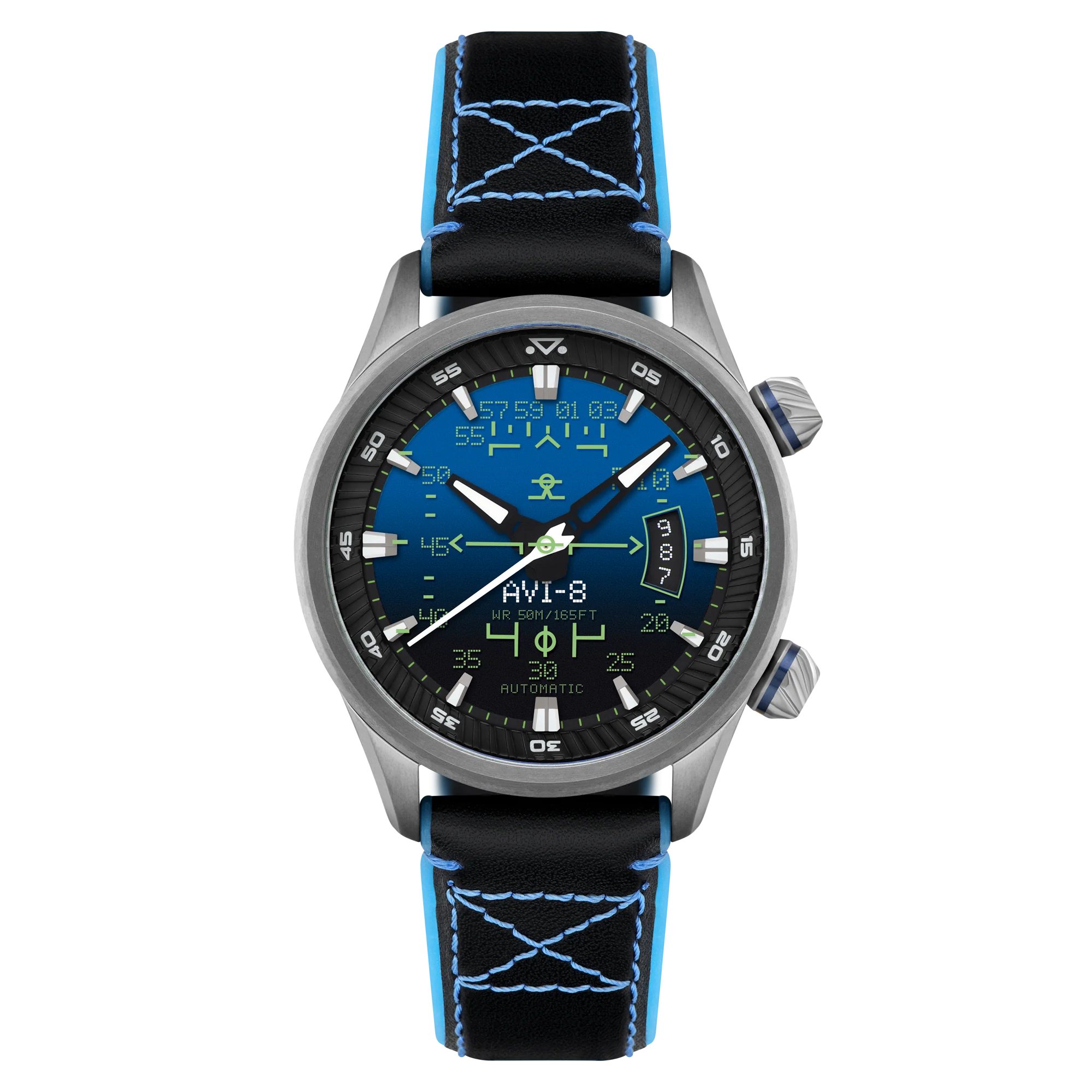 Hud Automatic Blue / Leather | Blue Dial