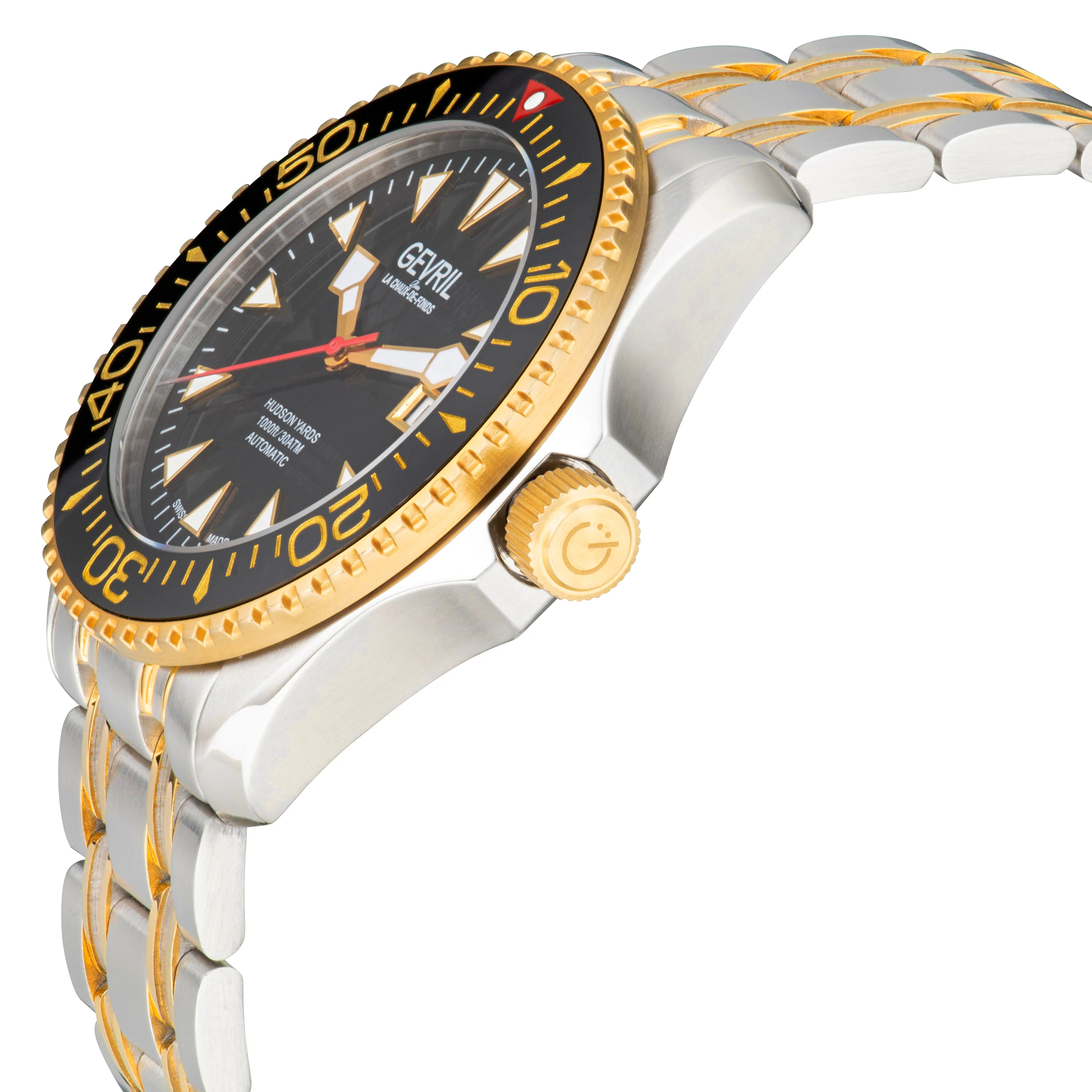 Hudson Yards Sellita SW200 Automatic Swiss Made Watch ceramic bezel helium valve | Black Dial - Image 3