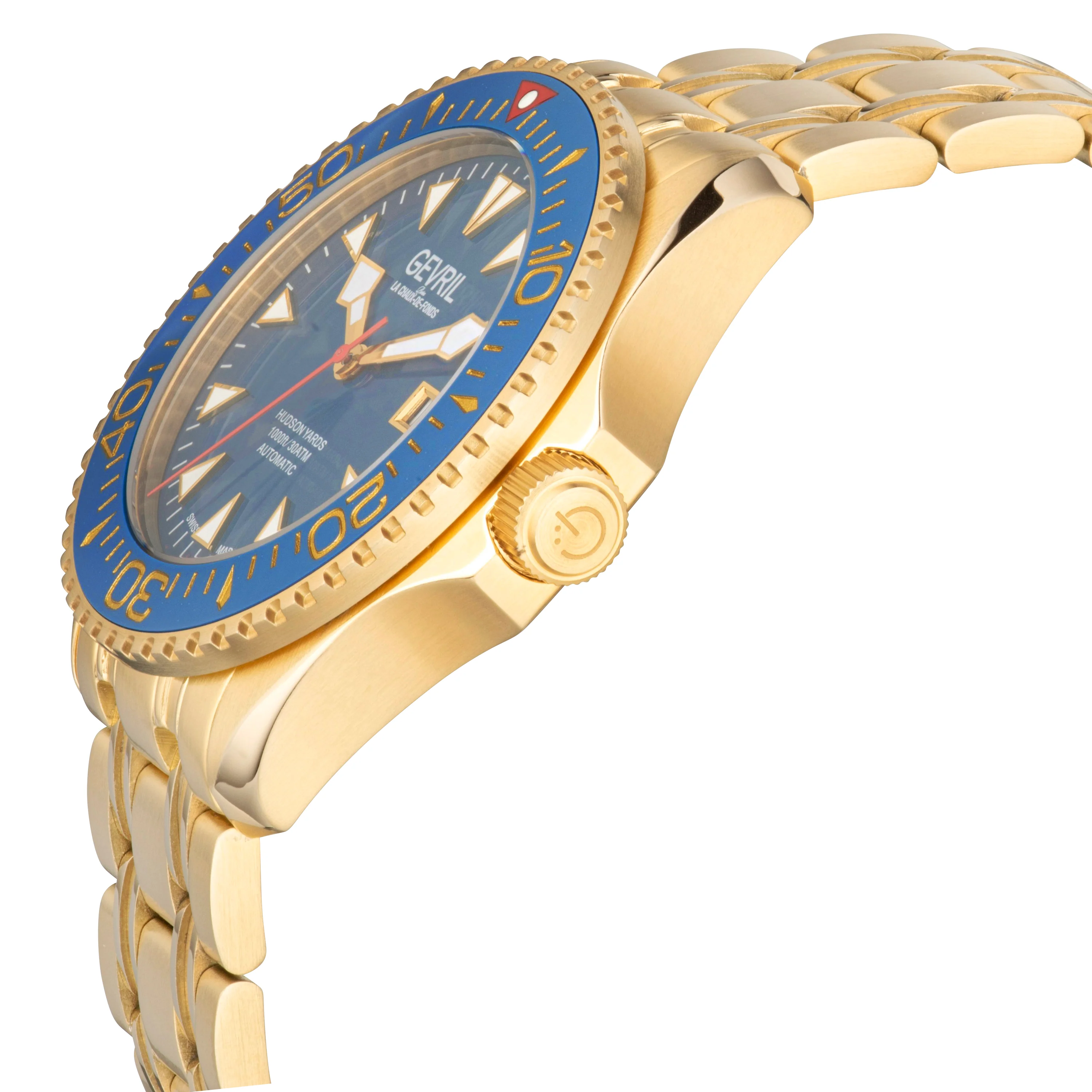 Hudson Yards Swiss Made SW200 Automatic Diver watch, Ceramic Rotating bezel, helium valve | Blue Dial - Image 3