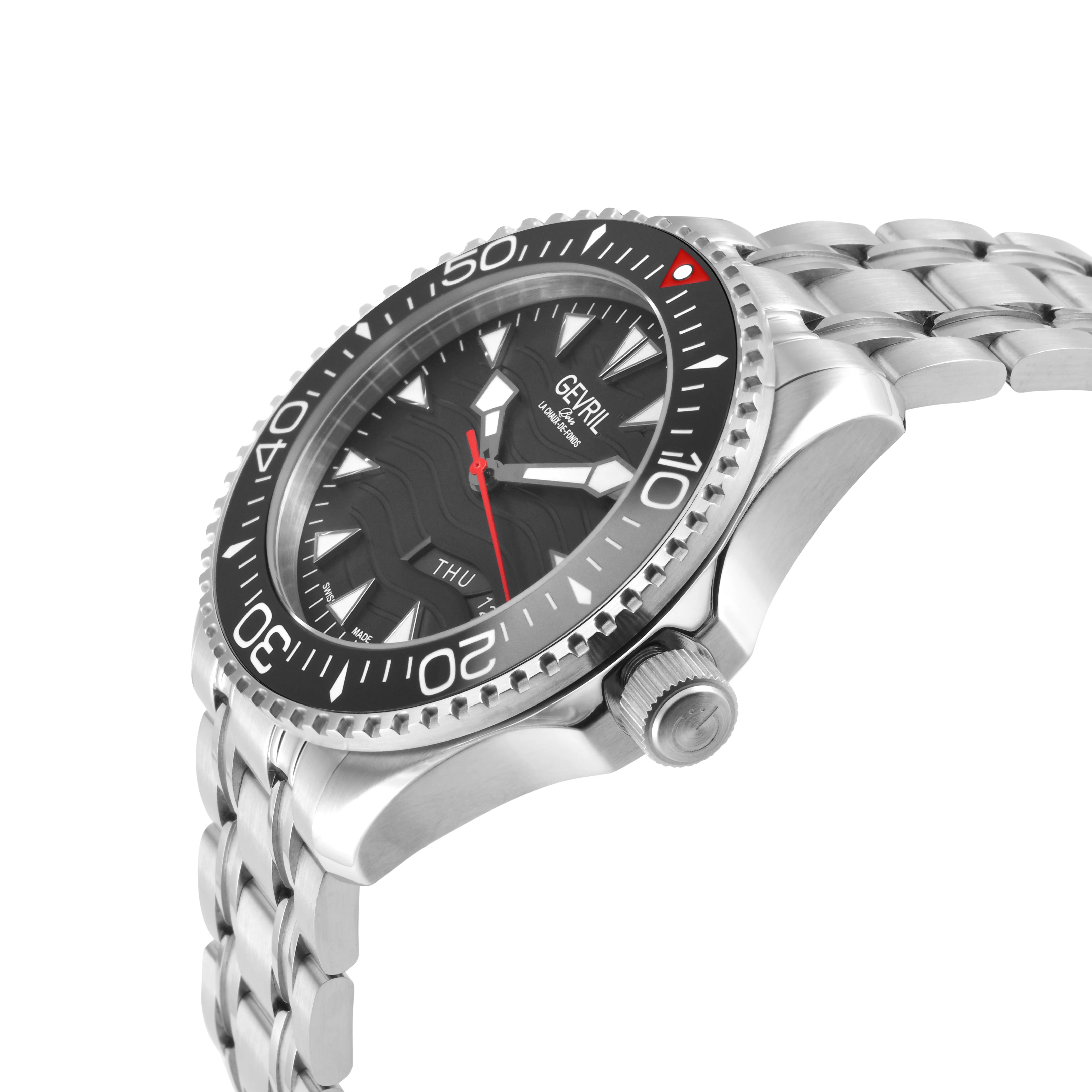 Hudson Yards Swiss Automatic Custom made SW220 - Day/Date display Diver watch, Black Ceramic bezel, Unidirectional Rotating bezel. Black Dial - Image 2