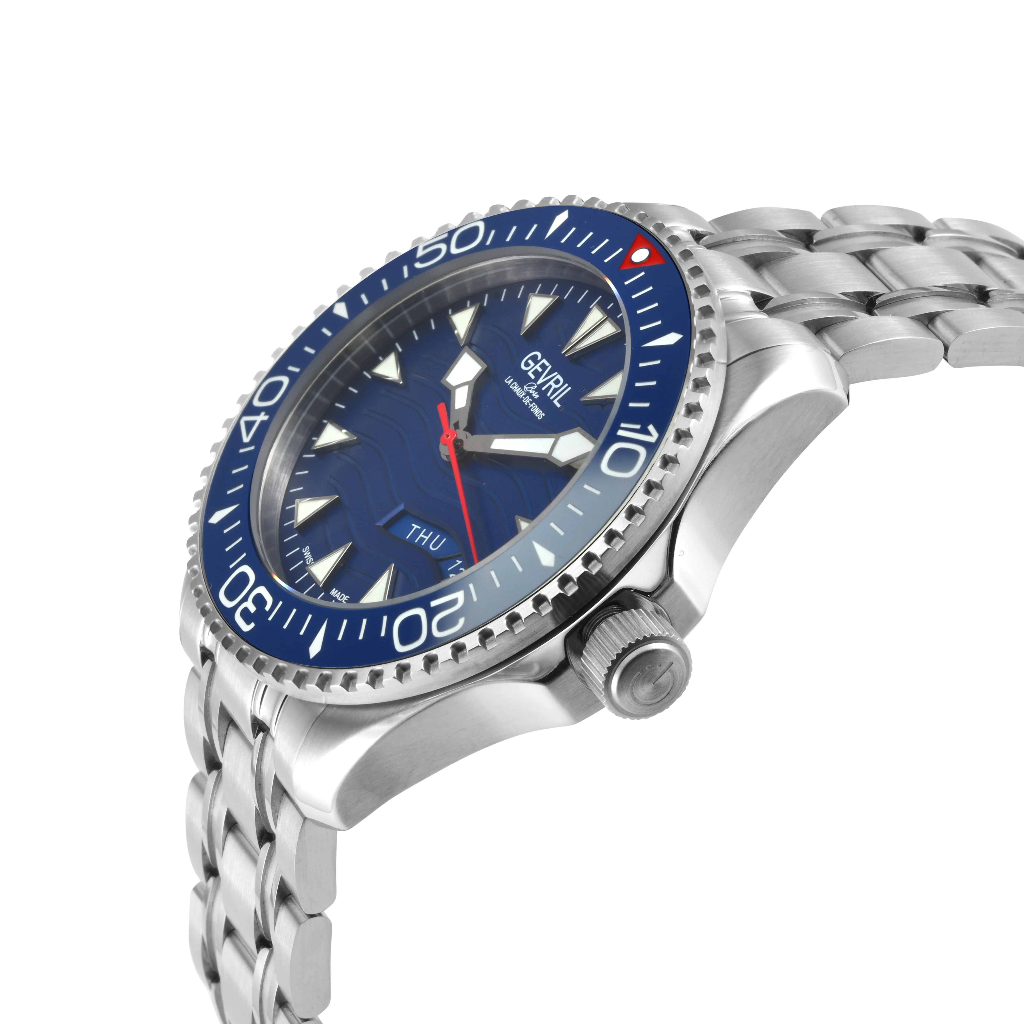 Hudson Yards Swiss Automatic Custom made SW220 - Day/Date display Diver watch, Blue Ceramic bezel, Unidirectional Rotating bezel. | Blue Dial - Image 2