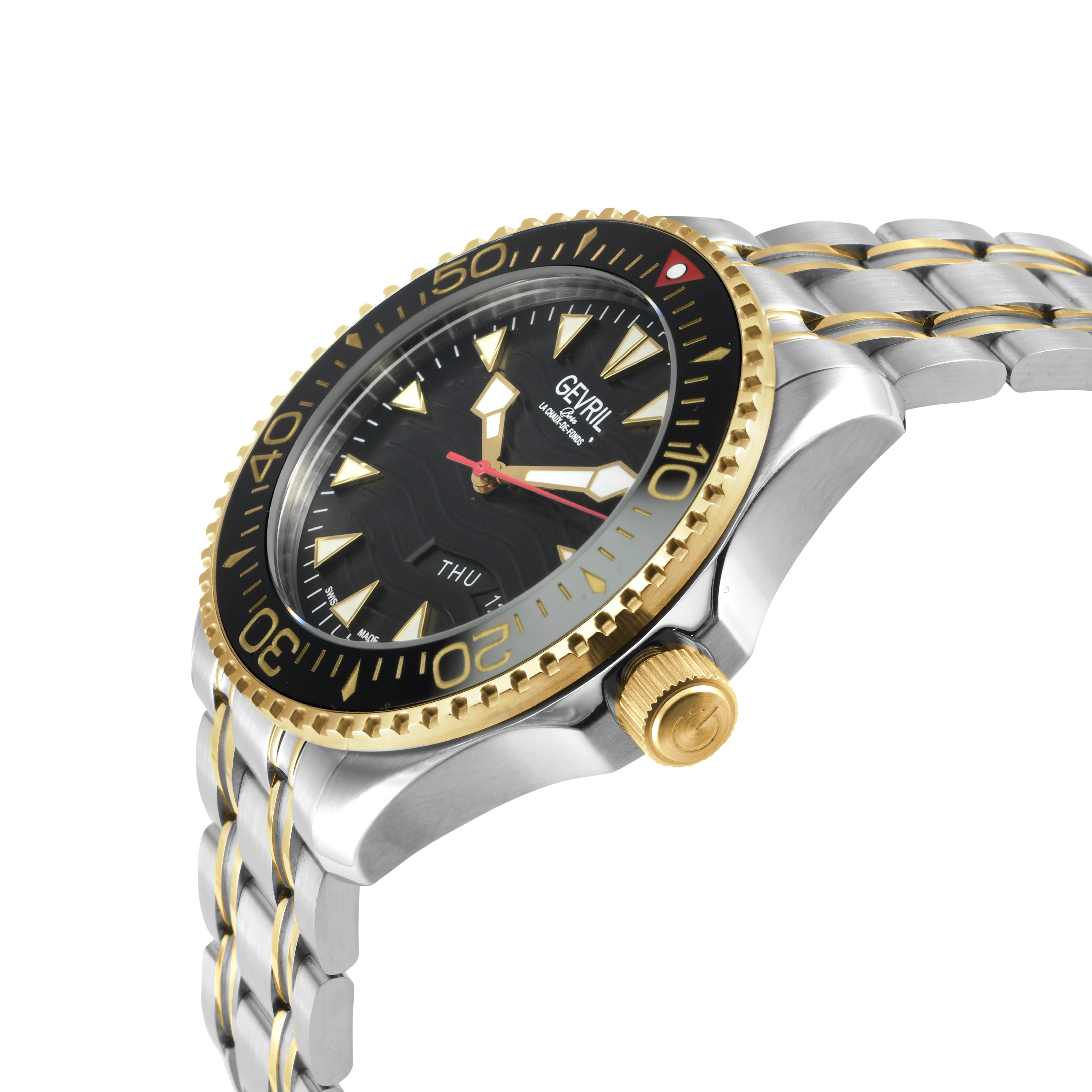 Hudson Yards Swiss Automatic Custom made SW220 - Day/Date display Diver watch, Black Ceramic bezel, Unidirectional Rotating bezel. | Blue Dial - Image 2