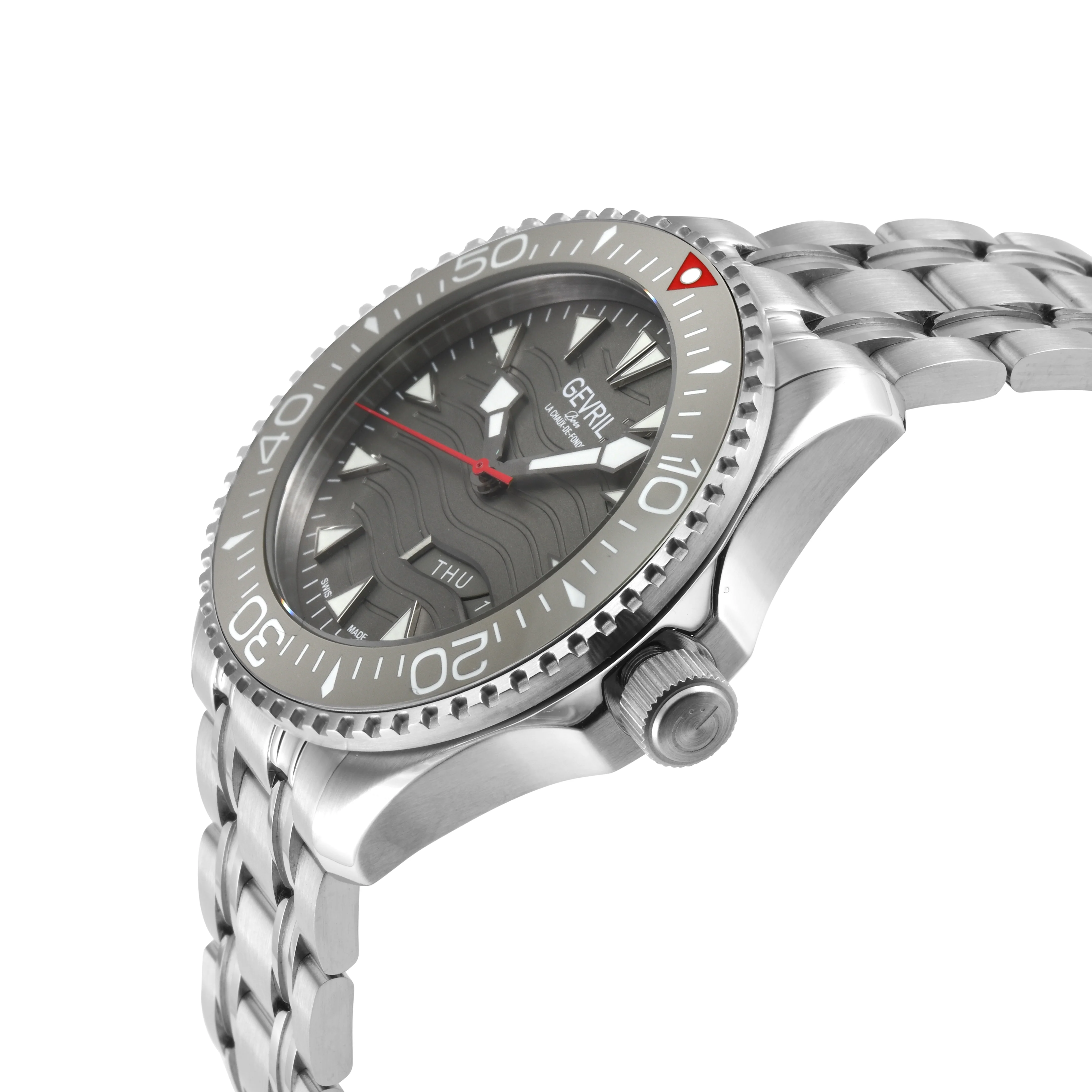 Hudson Yards Swiss Automatic Custom made SW220 - Day/Date display Diver watch, Grey Ceramic bezel, Unidirectional Rotating bezel. | Grey Dial - Image 2