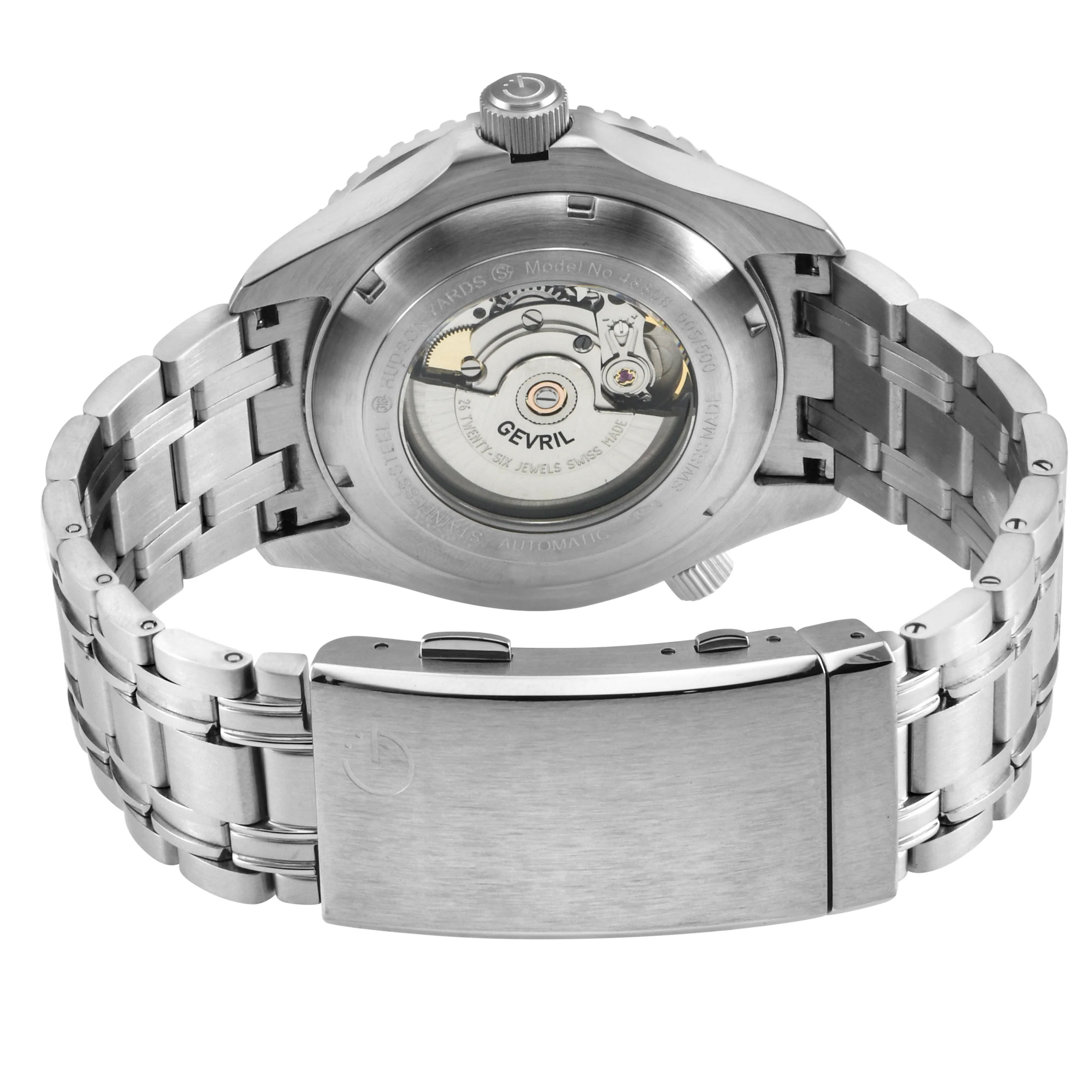 Hudson Yards Swiss Made SW20 ceramic rotating bezel helium valve, diver extension buckle Green | Green Dial - Image 2