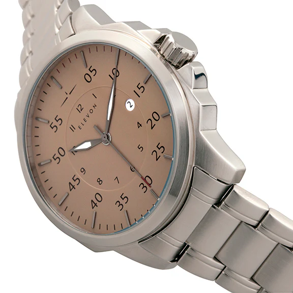 Hughes Watch w/ Date Silver/Tan | Tan Dial - Image 2