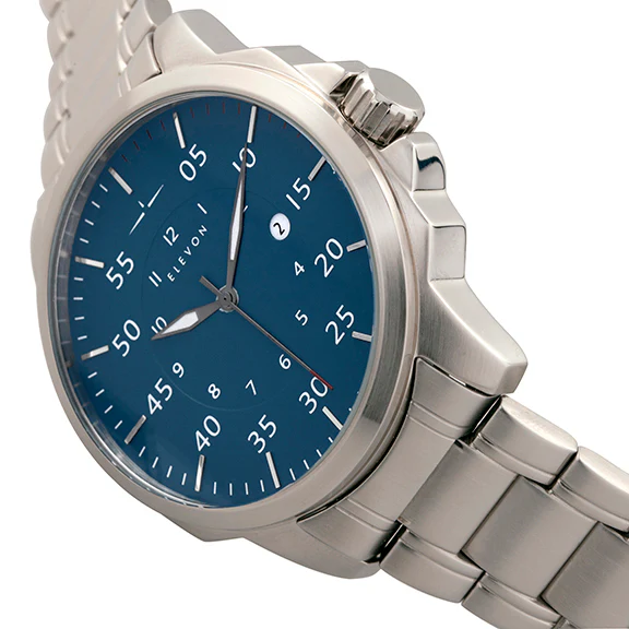 Hughes Watch w/ Date Silver/Blue | Blue Dial - Image 2