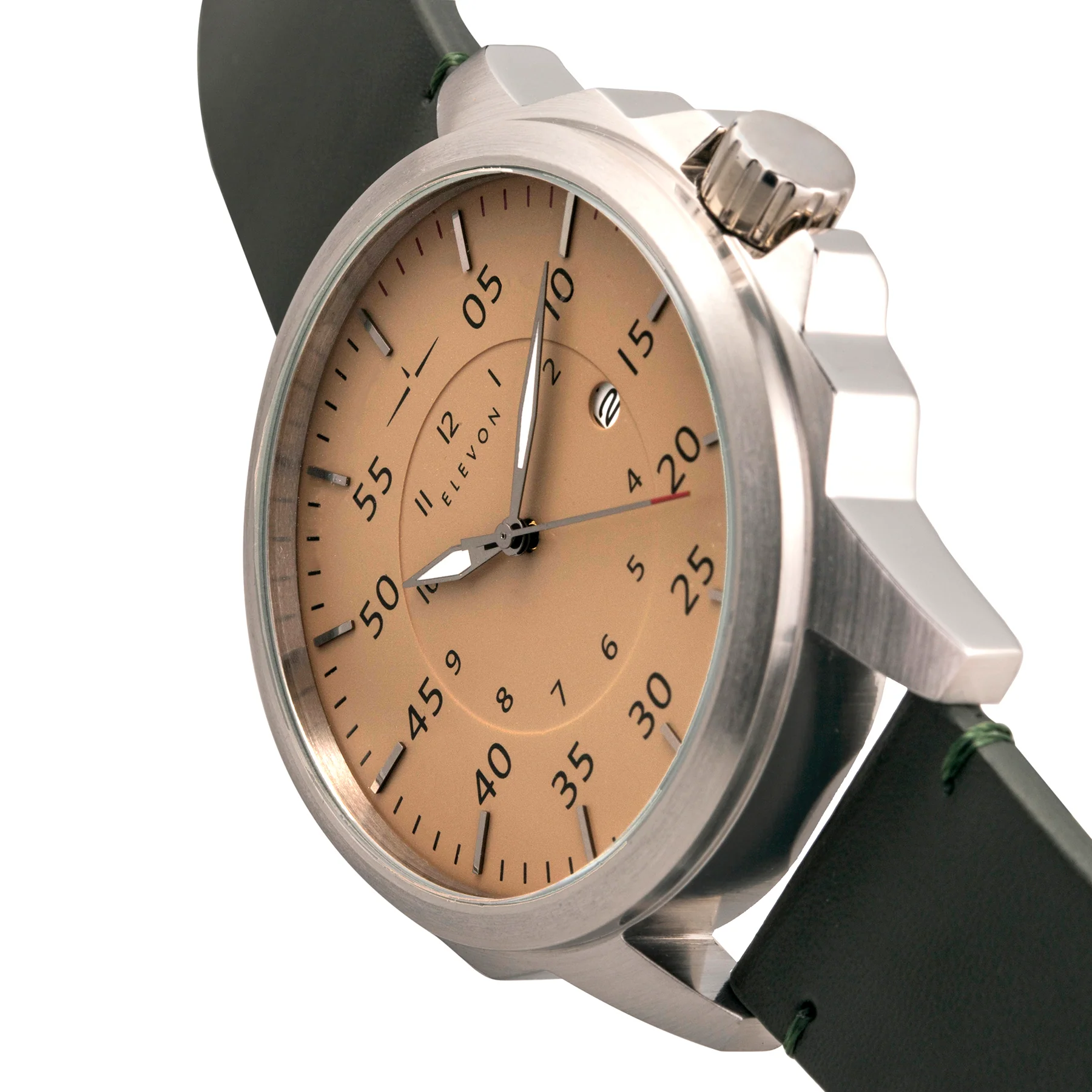 Hughes Watch w/ Date Green/Tan | Tan Dial - Image 2