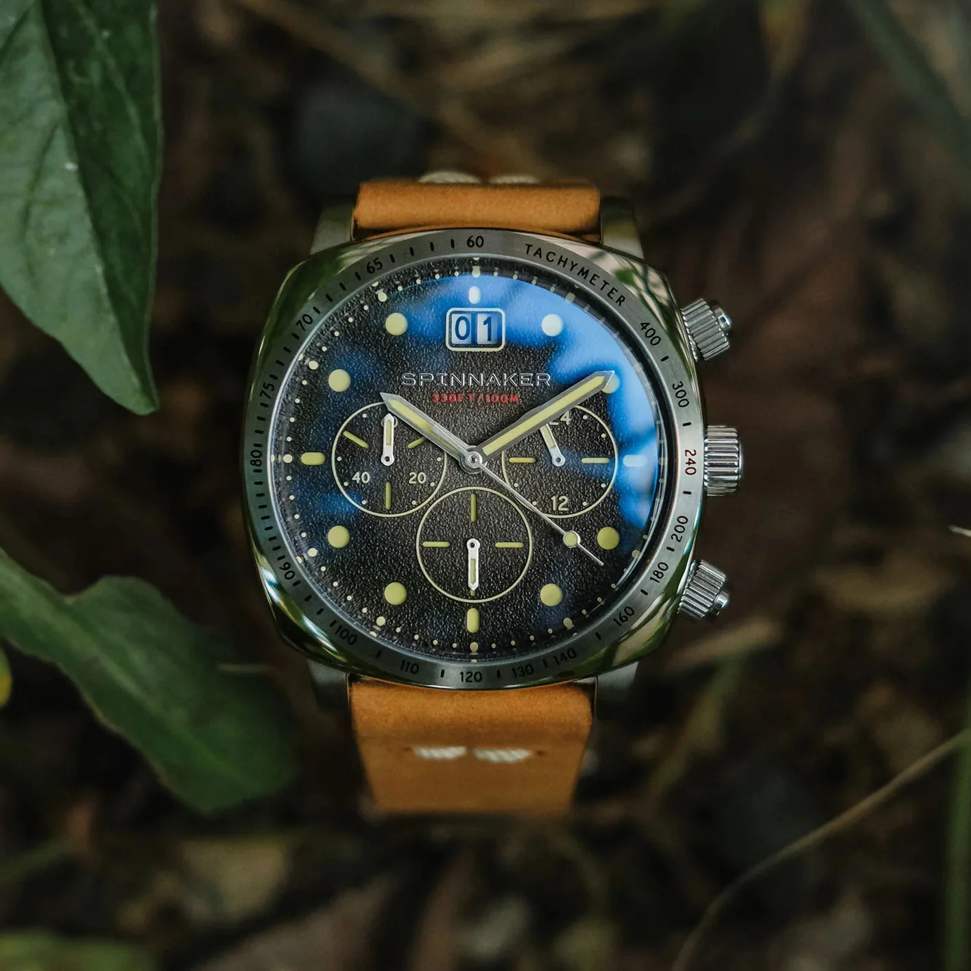 Hull Chronograph Black & Brown / Leather Black Dial - Image 15