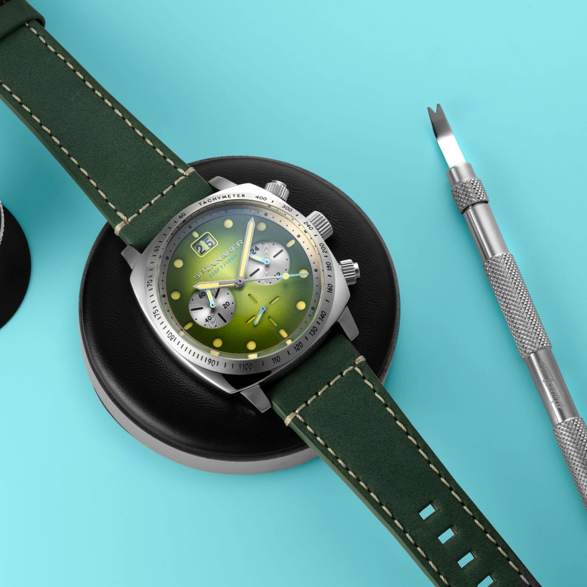 Hull Chronograph Green / Leather | Green Dial - Image 3