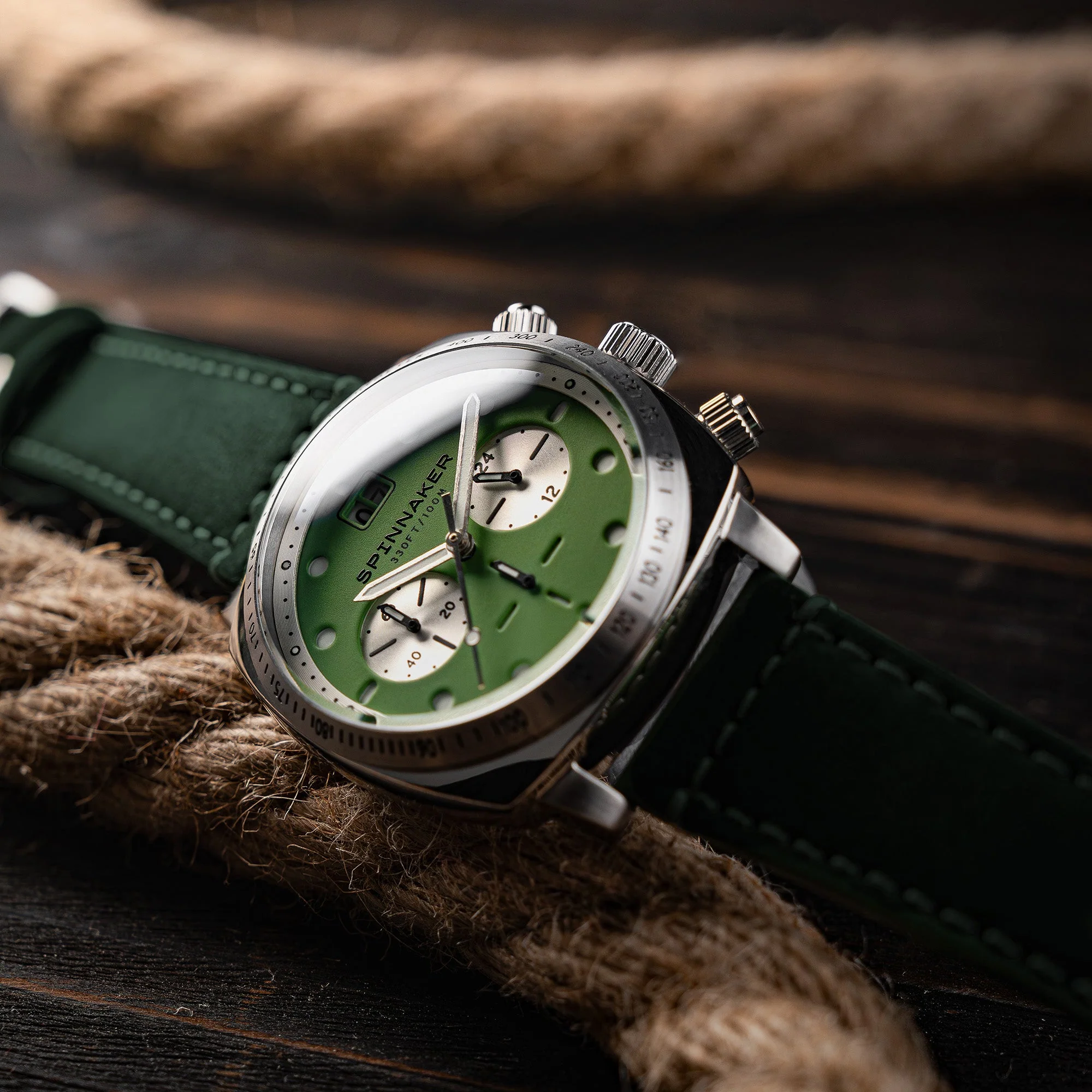 Hull Chronograph Green / Leather Green Dial - Image 4