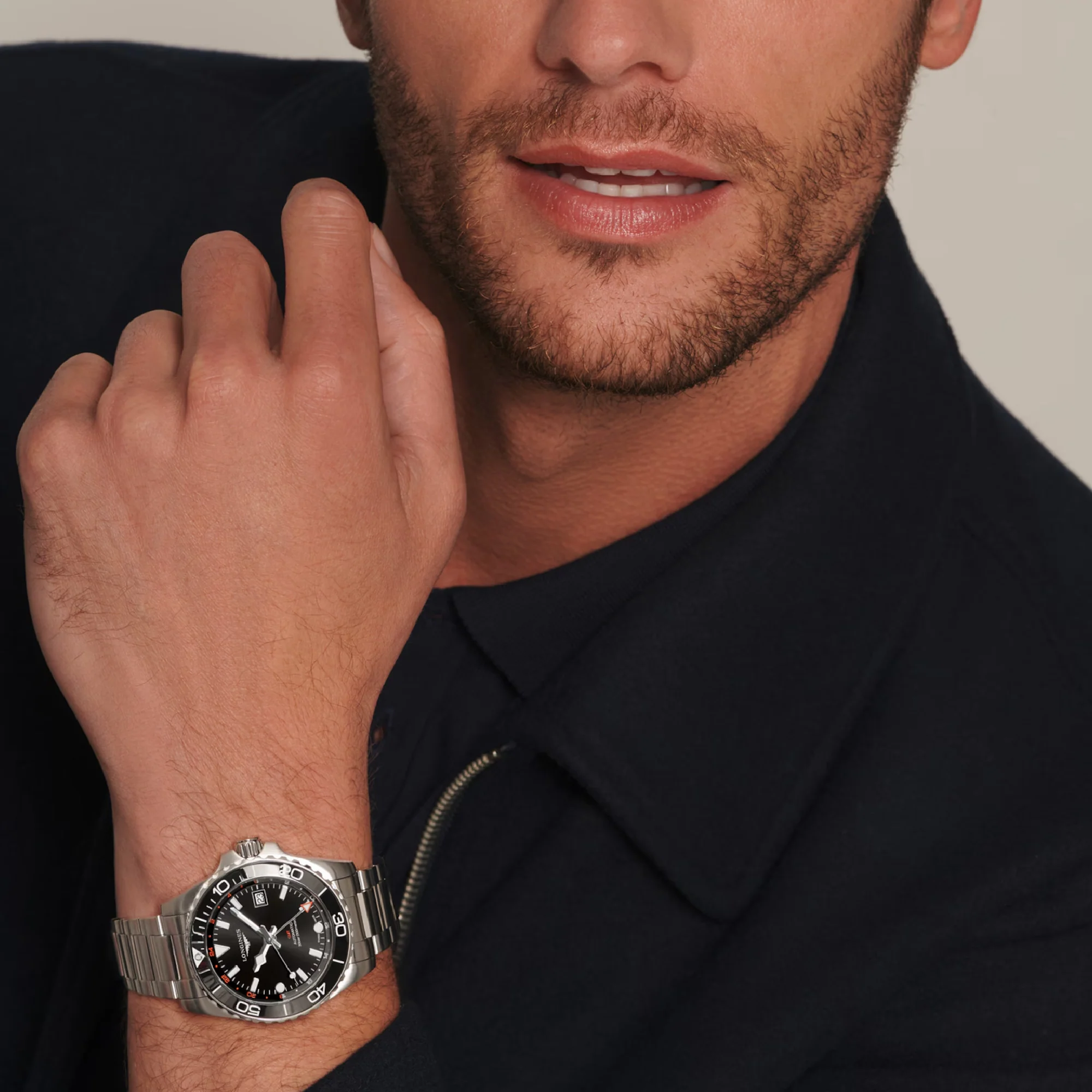 HYDROCONQUEST GMT Black / Stainless Steel | Black Dial - Image 3