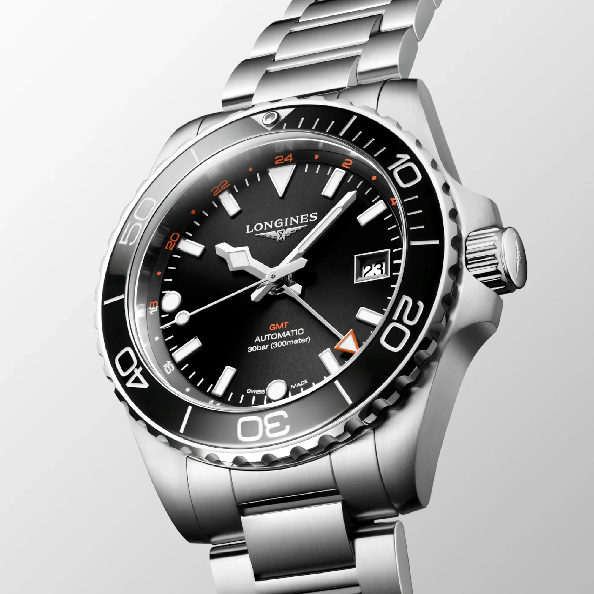 HYDROCONQUEST GMT Black / Stainless Steel | Black Dial - Image 7