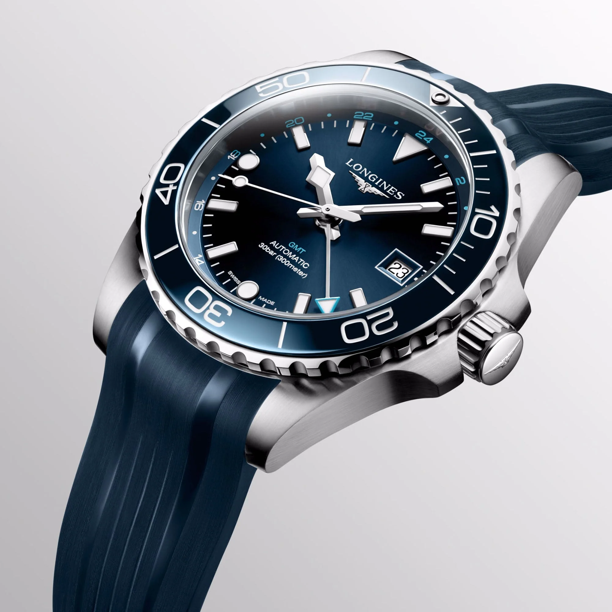 HYDROCONQUEST GMT Blue / Rubber | Blue Dial - Image 2