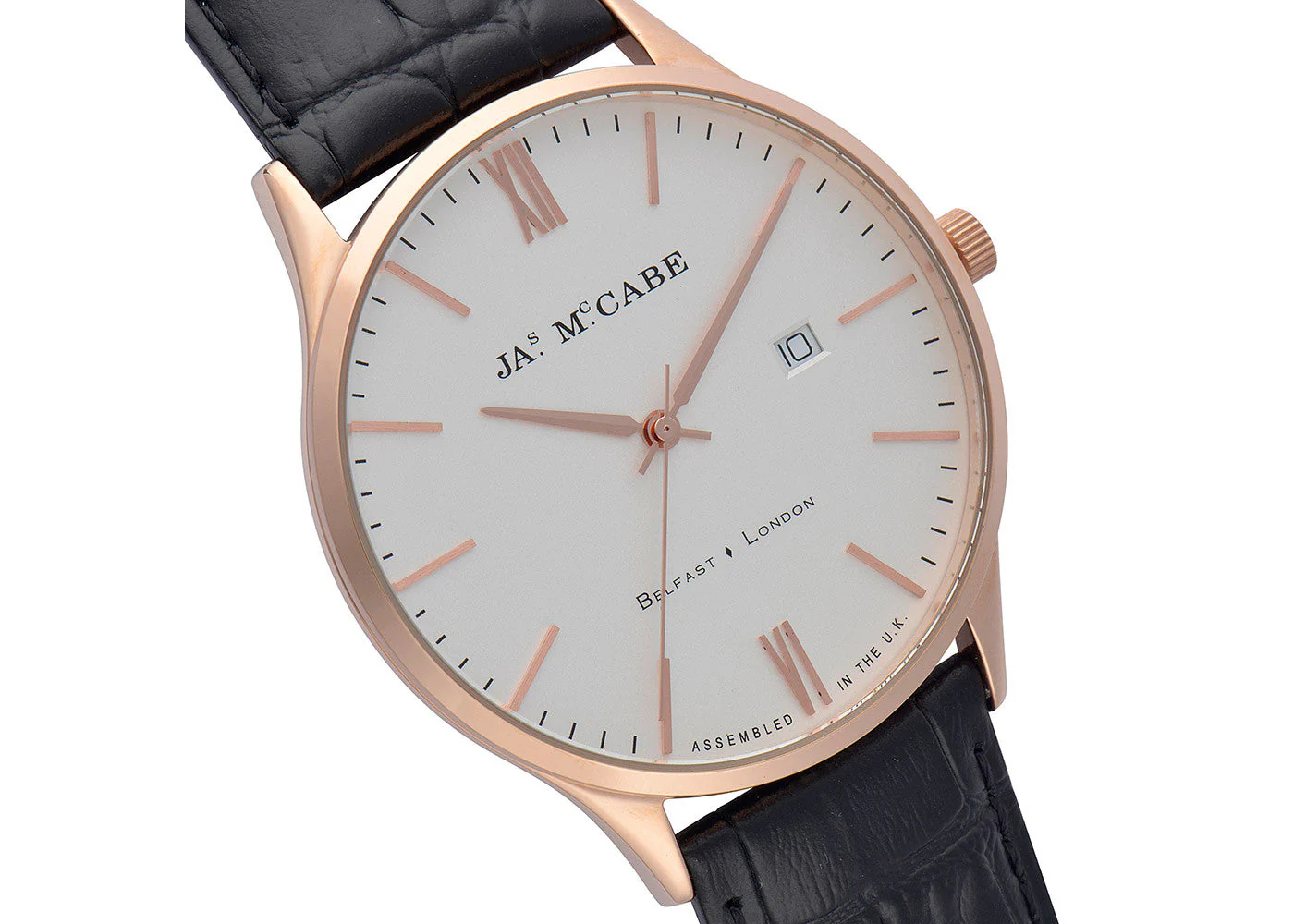 James McCabe London Slim Swiss Quartz Watch White / Leather | White Dial - Image 2