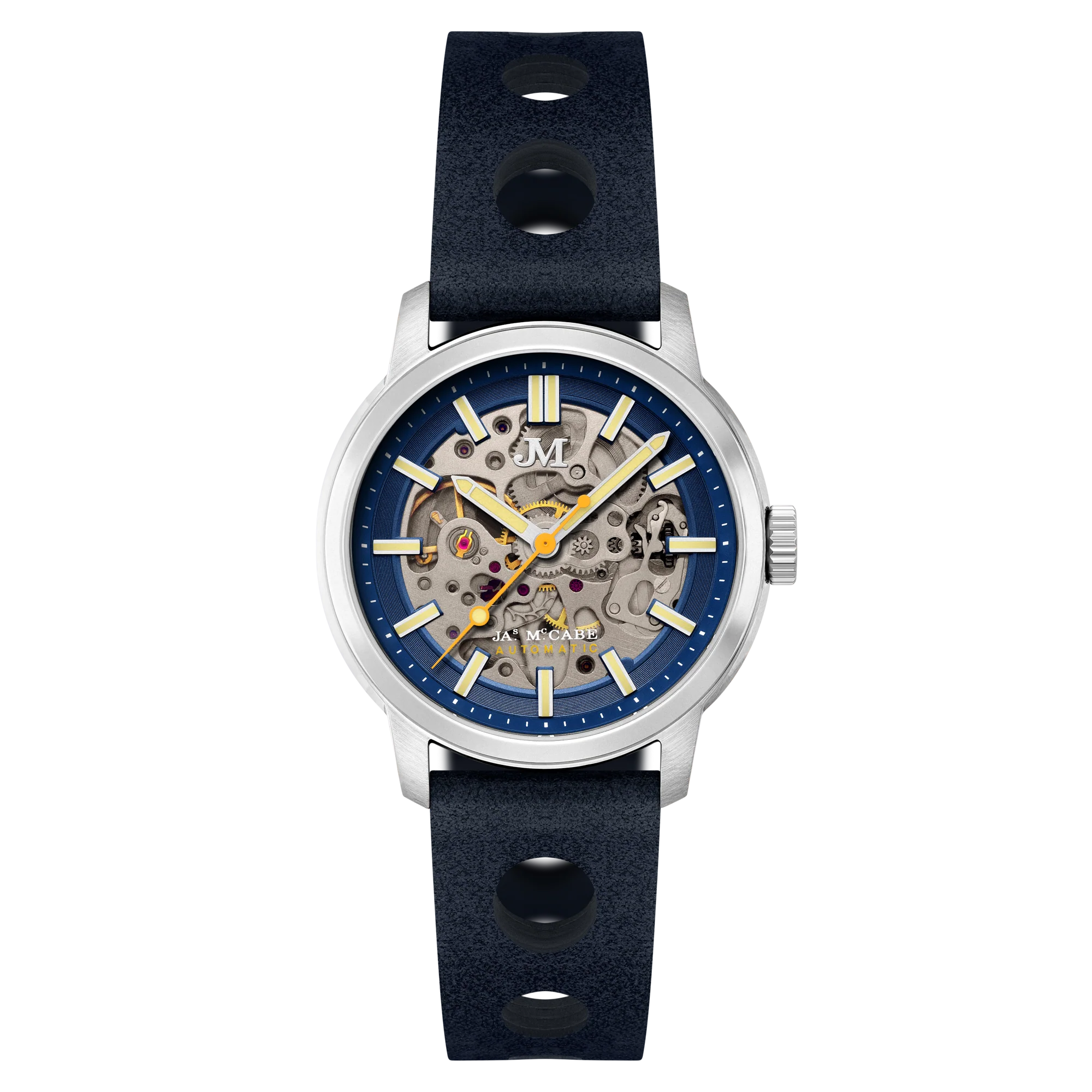 James McCabe Rally Automatic Blue / Leather | Blue Dial
