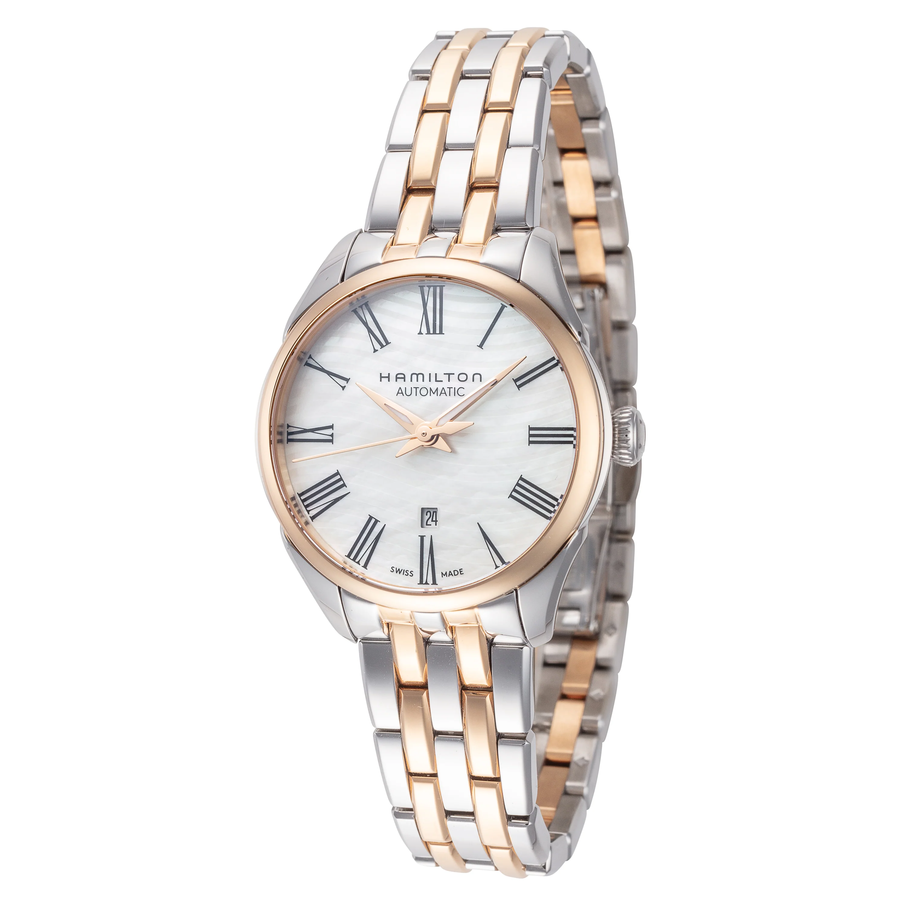 Jazzmaster 30mm / Mother-of-Pearl / Silver and Rose Gold | Mother-Of-Pearl Dial