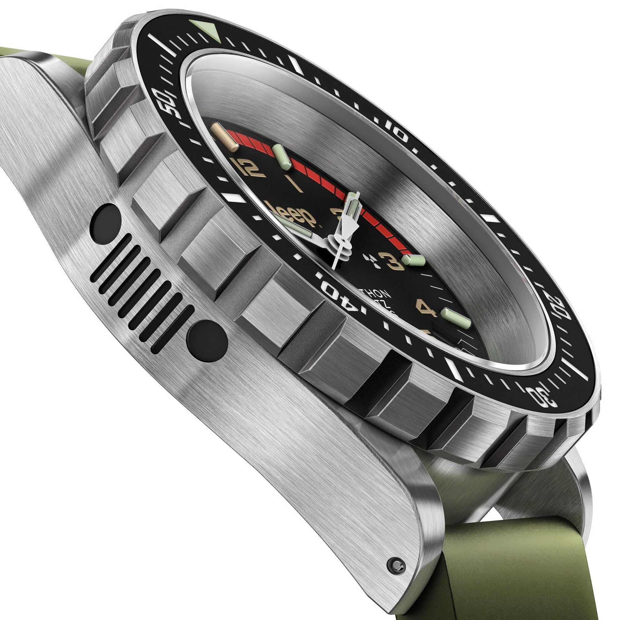 JEEP TSAR on Rubber (OD Green) JEEP TSAR | Black Dial - Image 3