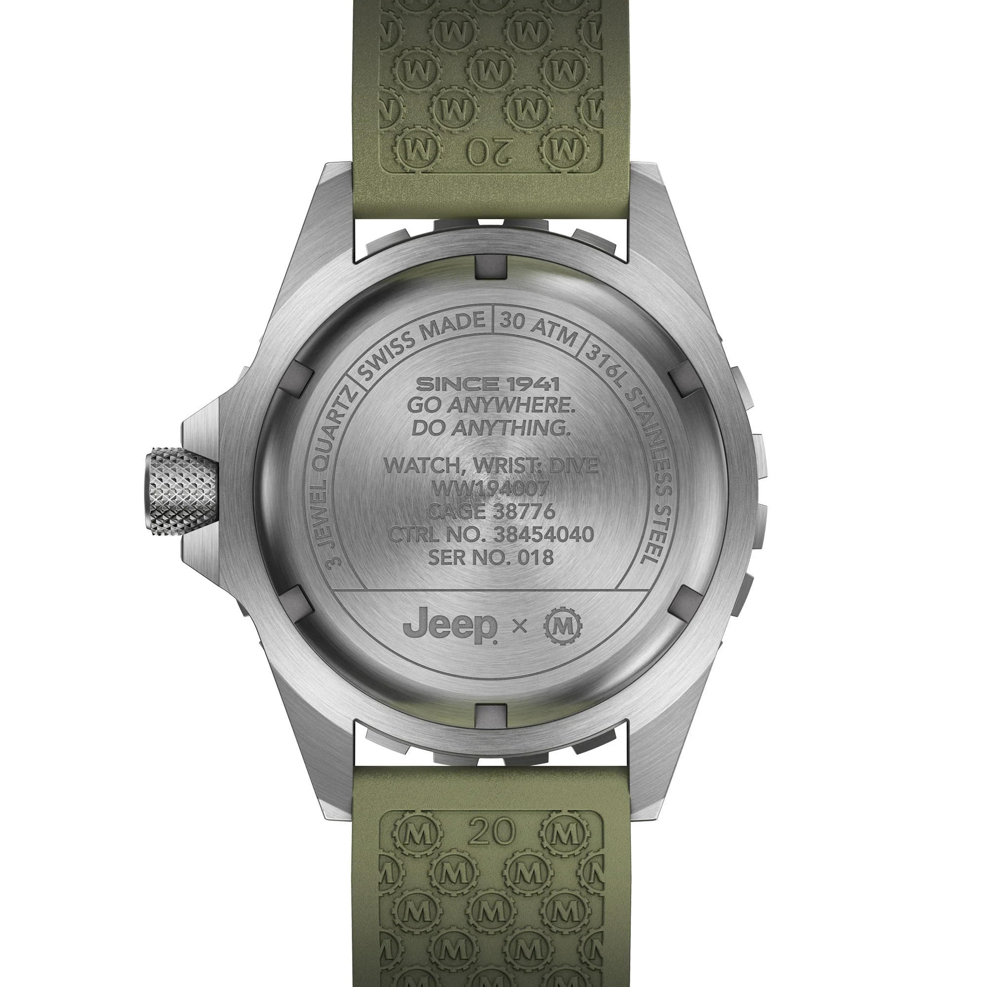 JEEP TSAR on Rubber (OD Green) JEEP TSAR | Black Dial - Image 5