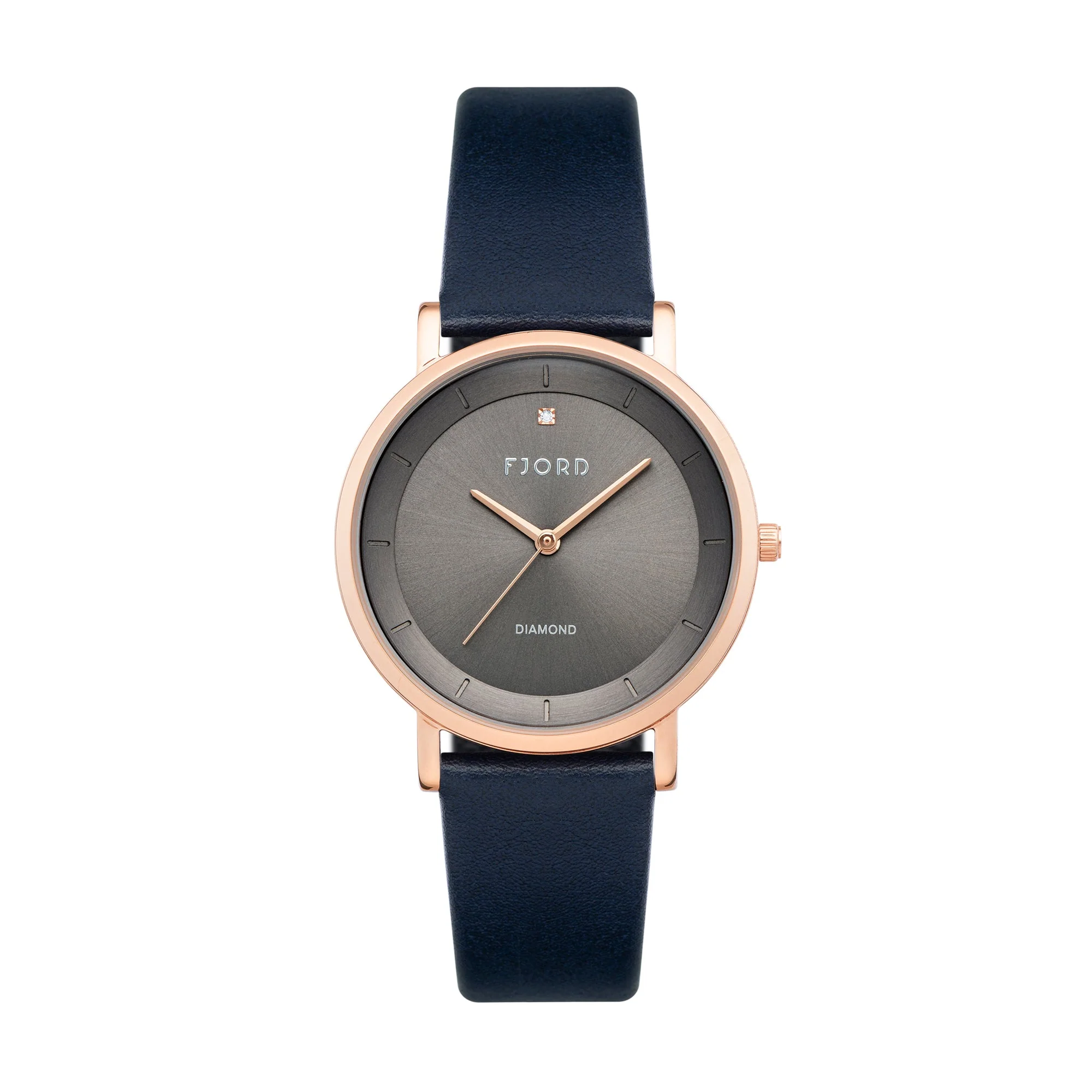 Jensen Rose Gold and Gray / Leather | Gray Dial